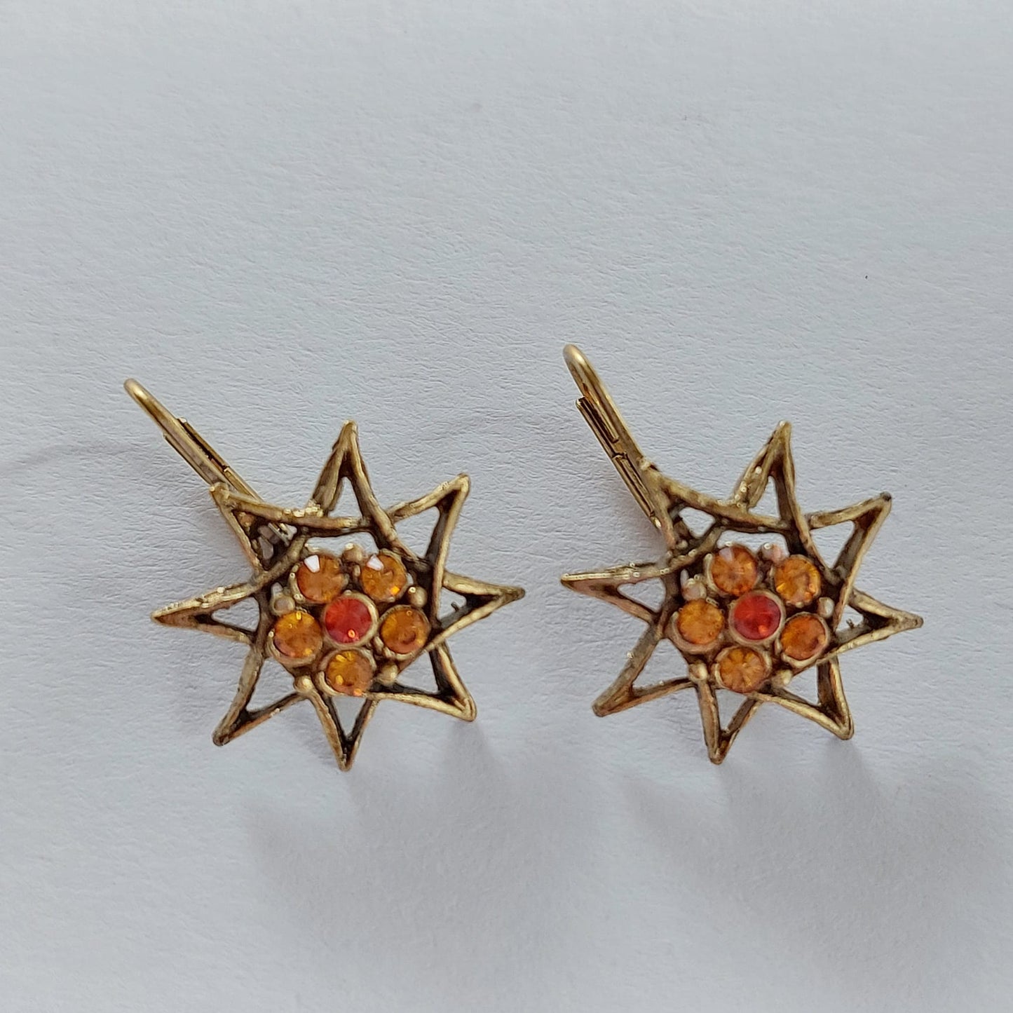 3551 Vintage Ohrringe mit Swarovski Kristallen 25mm