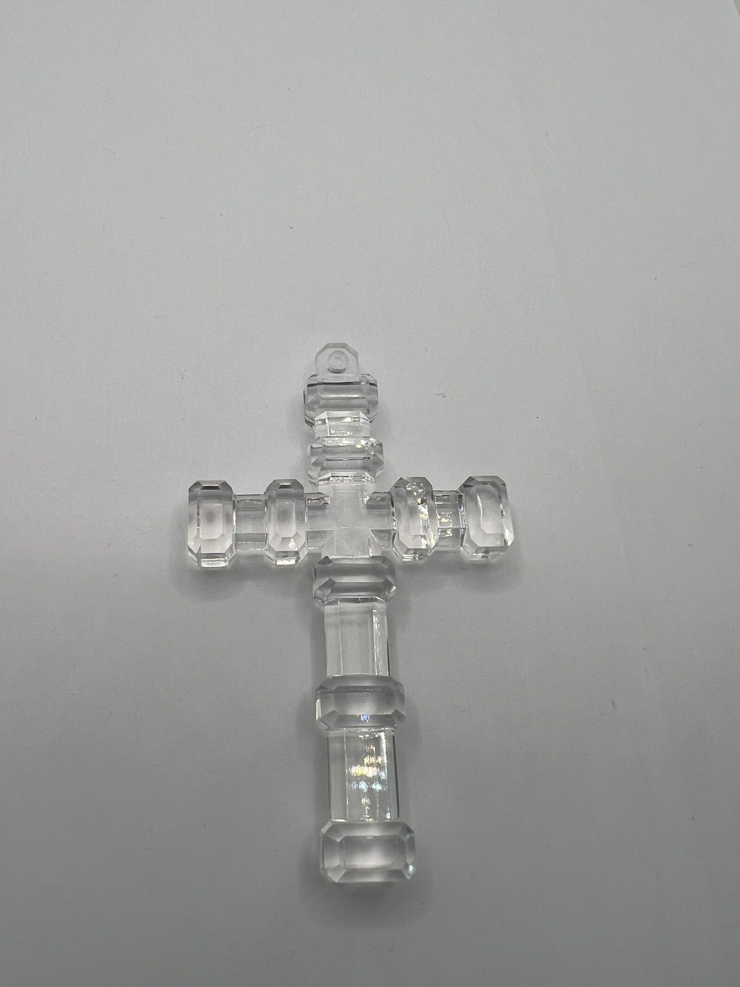 1191 Vintage Kunststoff Kreuz Anhänger 90mm