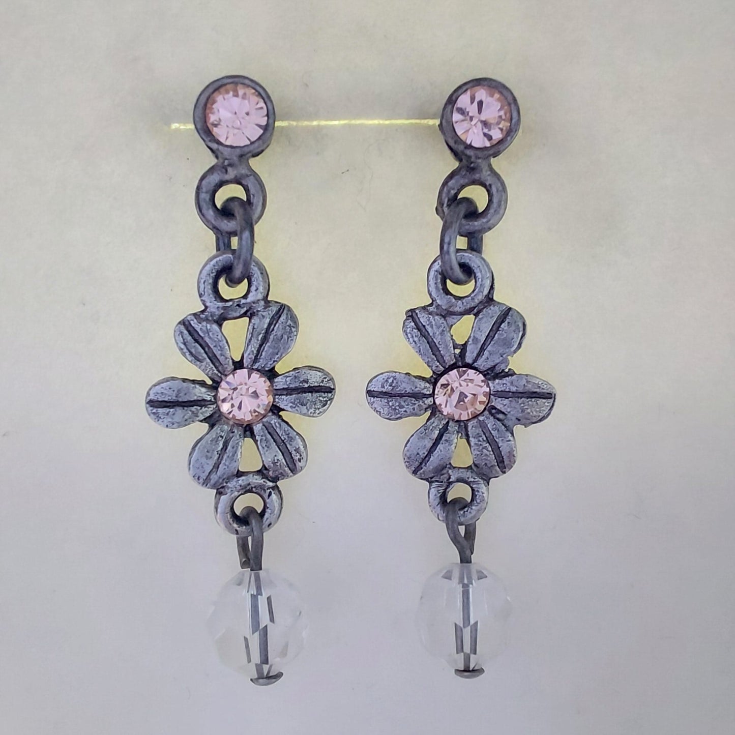 3342 Vintage-Ohrringe mit Swarovski Kristallen 32mm
