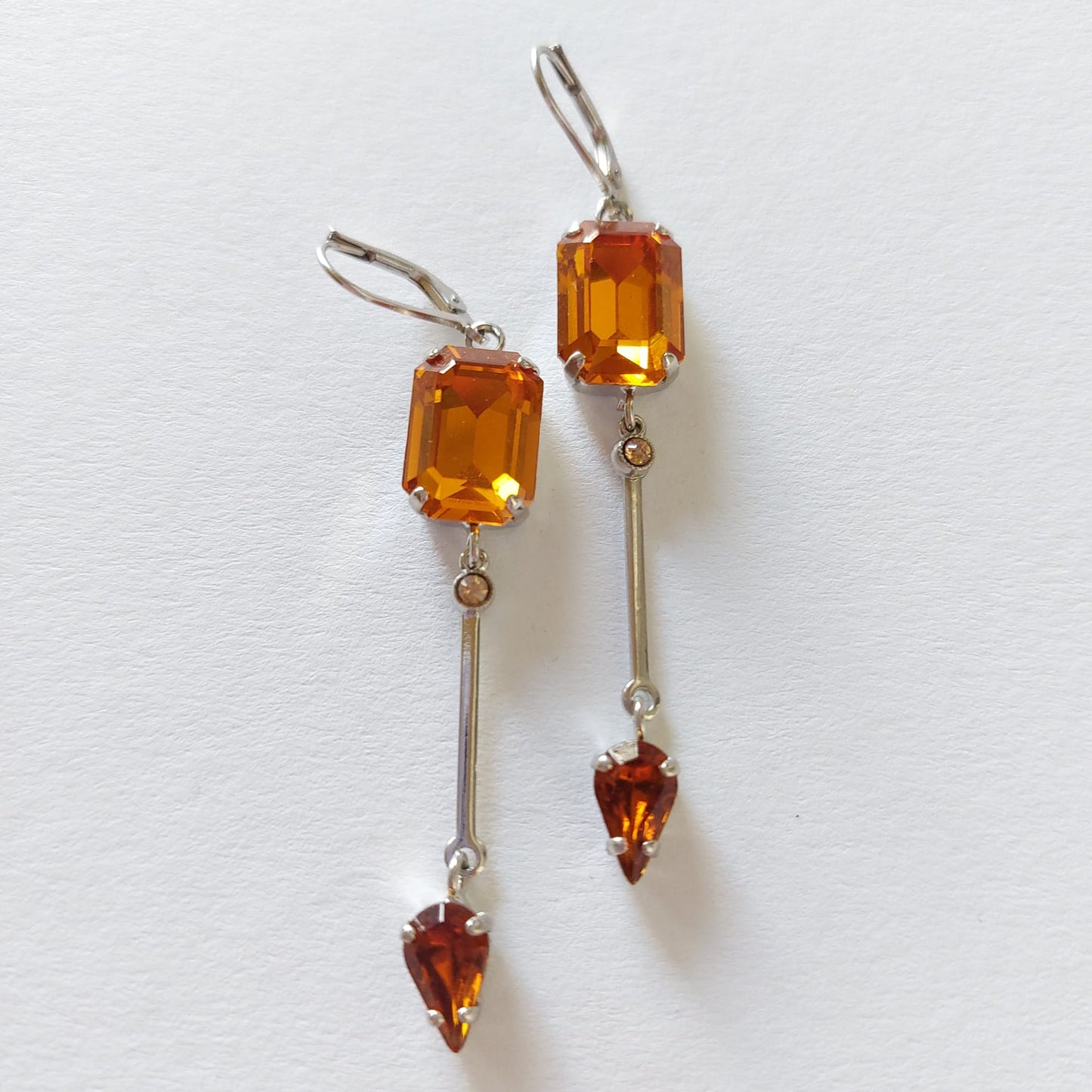 3385 Vintage-Ohrringe mit Swarovski Kristallen 70mm