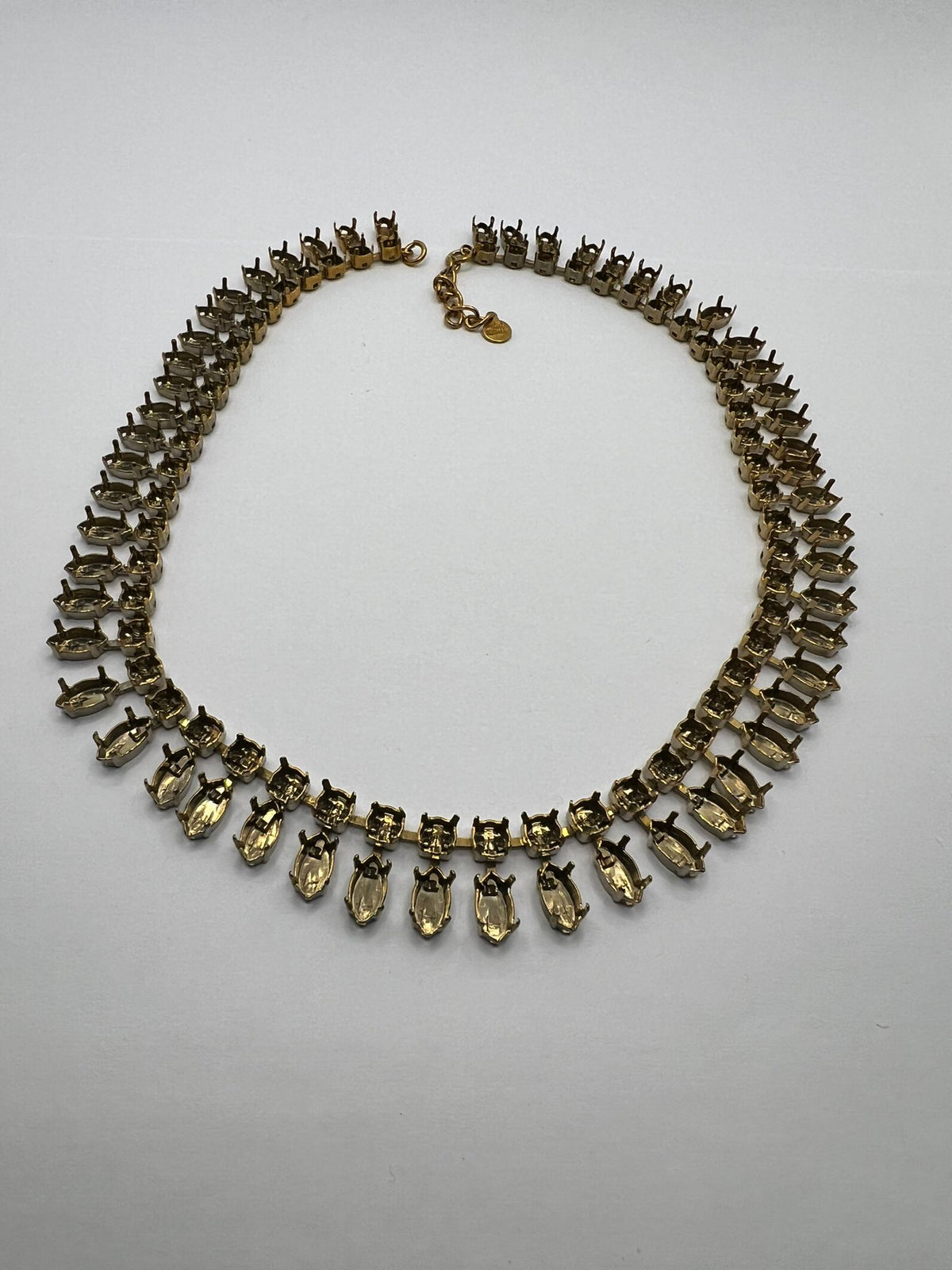 6381 Vintage leerer DIY Collier zum Befüllen mit Swarovski Kristallen 39cm