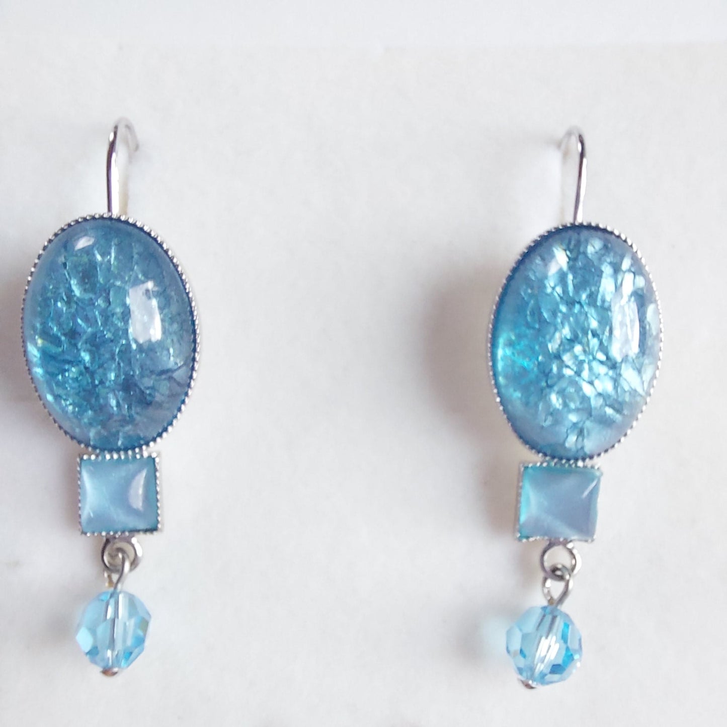 3599 Vintage Ohrringe mit Swarovski Kristallen 45mm