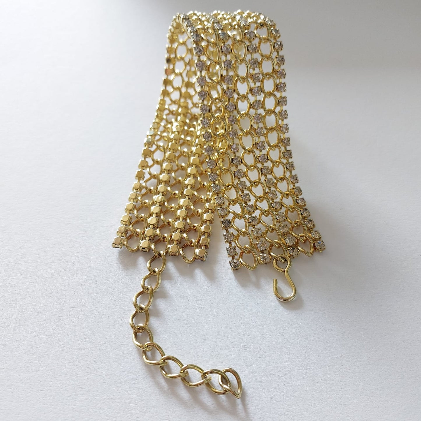 6026 Vintage Halskette mit Swarovski Kristallen 31cm×4,5cm