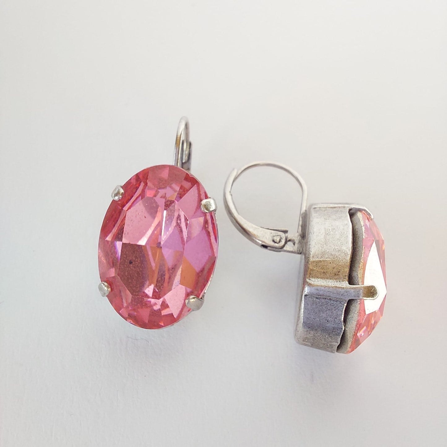 3429 Vintage-Ohrringe mit Swarovski Kristallen 27mm