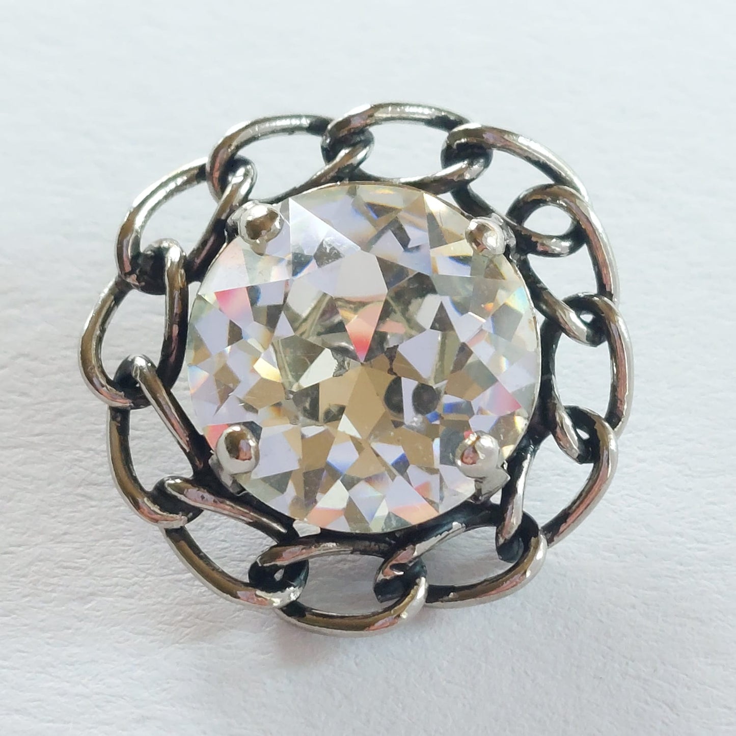 4214 Knopfe mit Swarovski Kristallen 23mm