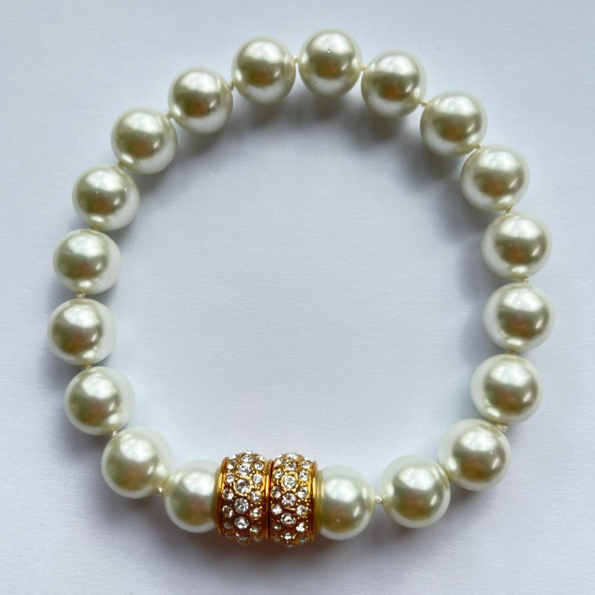 7944 Vintage Swarovski Kristallen & Perlen Armband 26cm