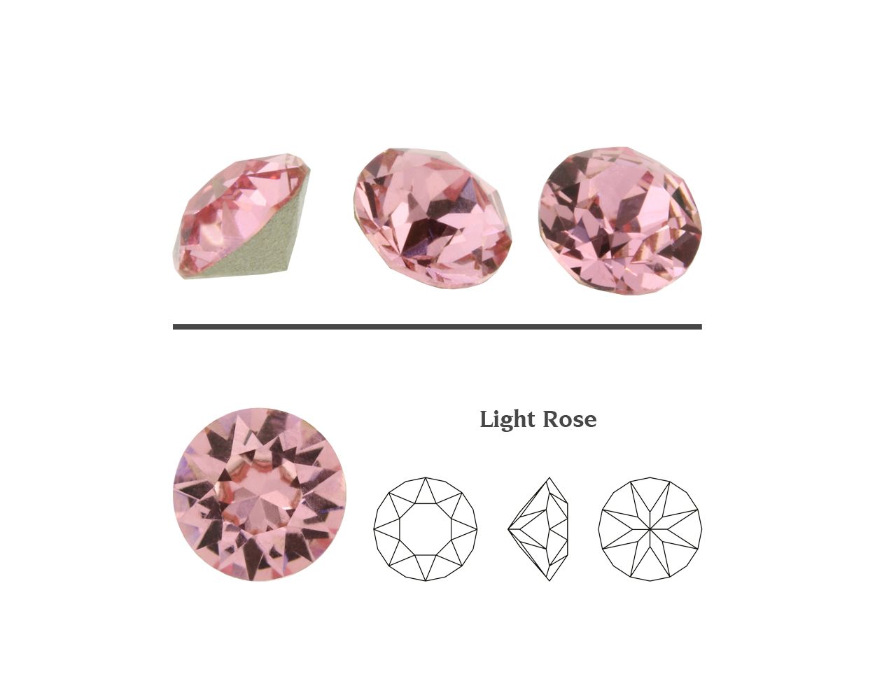 Swarovski® Chaton Light Rose PP16