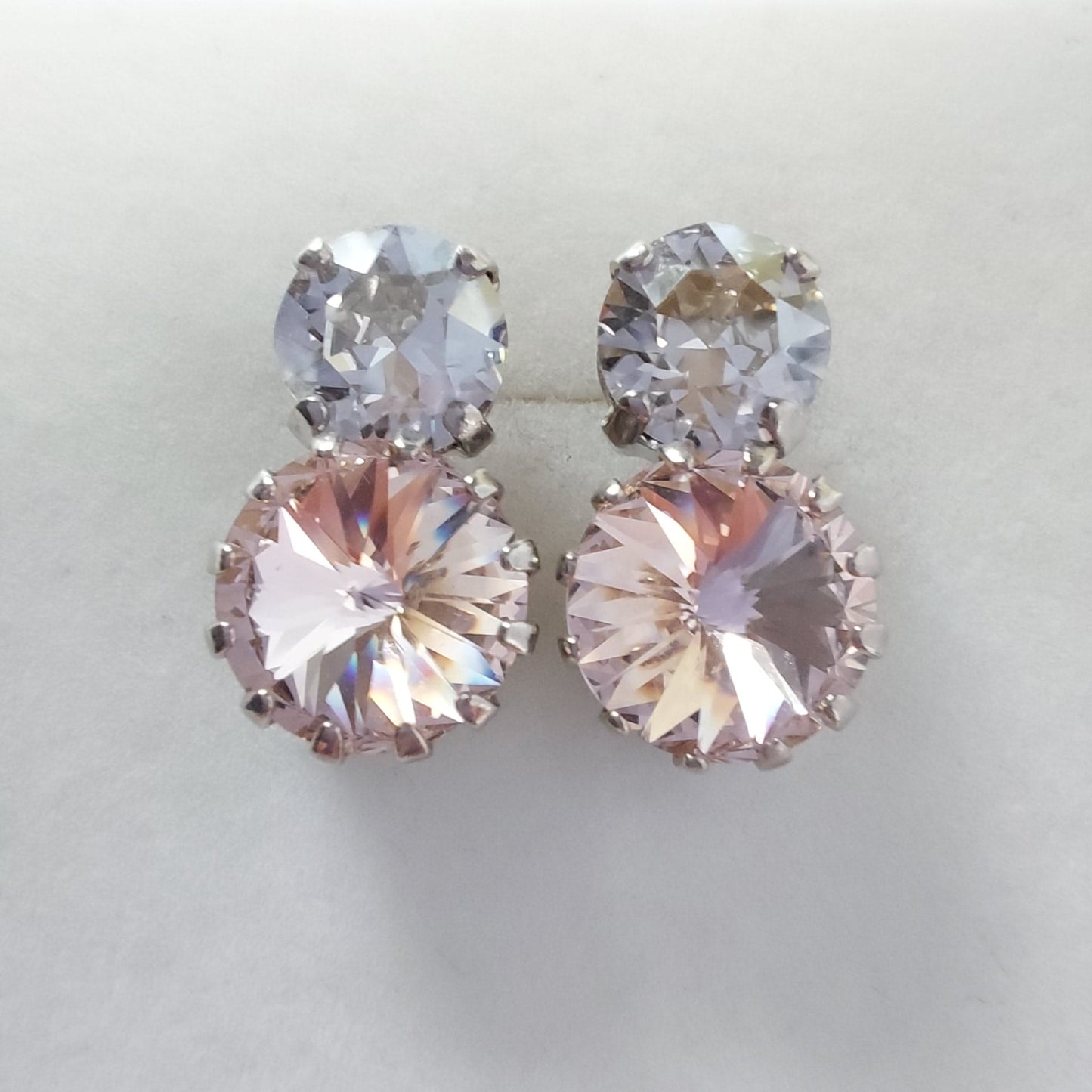 3453 Vintage-Ohrringe mit Swarovski Kristallen 18mm