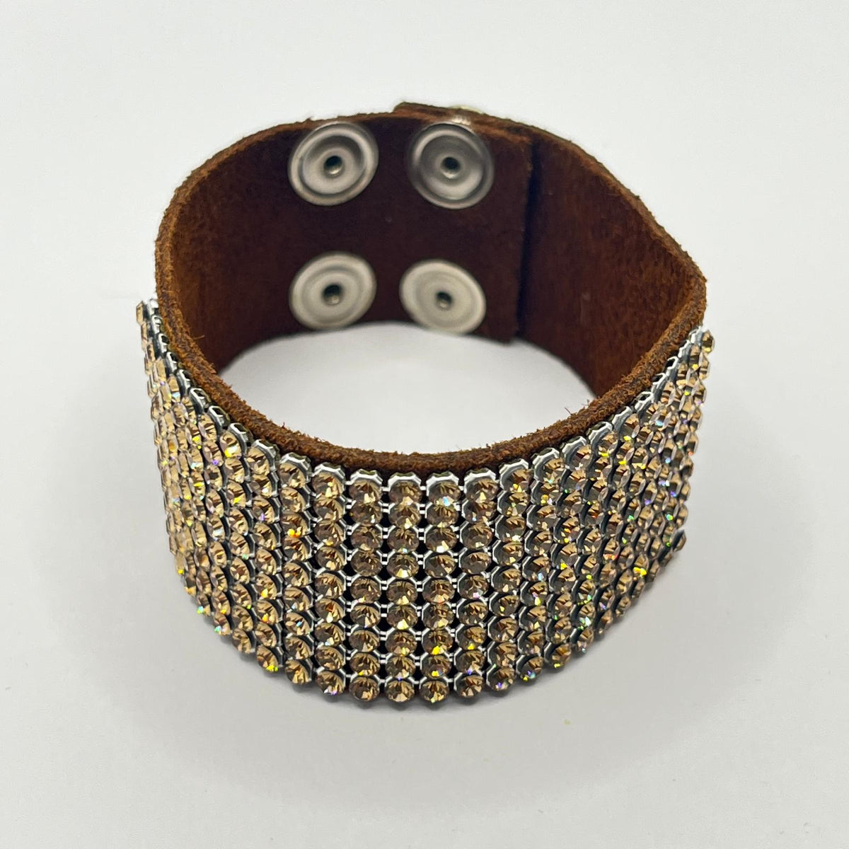 7047 Vintage Swarovski Kristallen Mehrlagiges Leder Armband 18cm