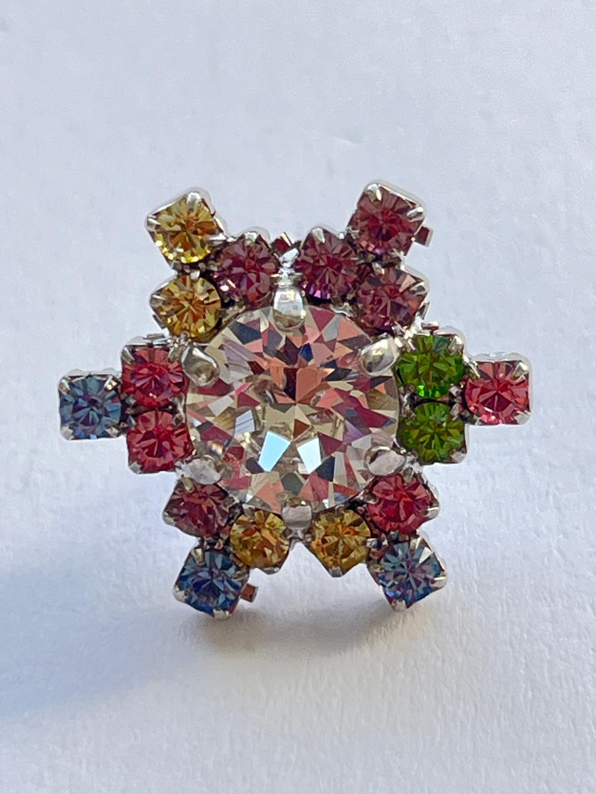 8601 Vintage Swarovski Kristallen Brosche 20mm