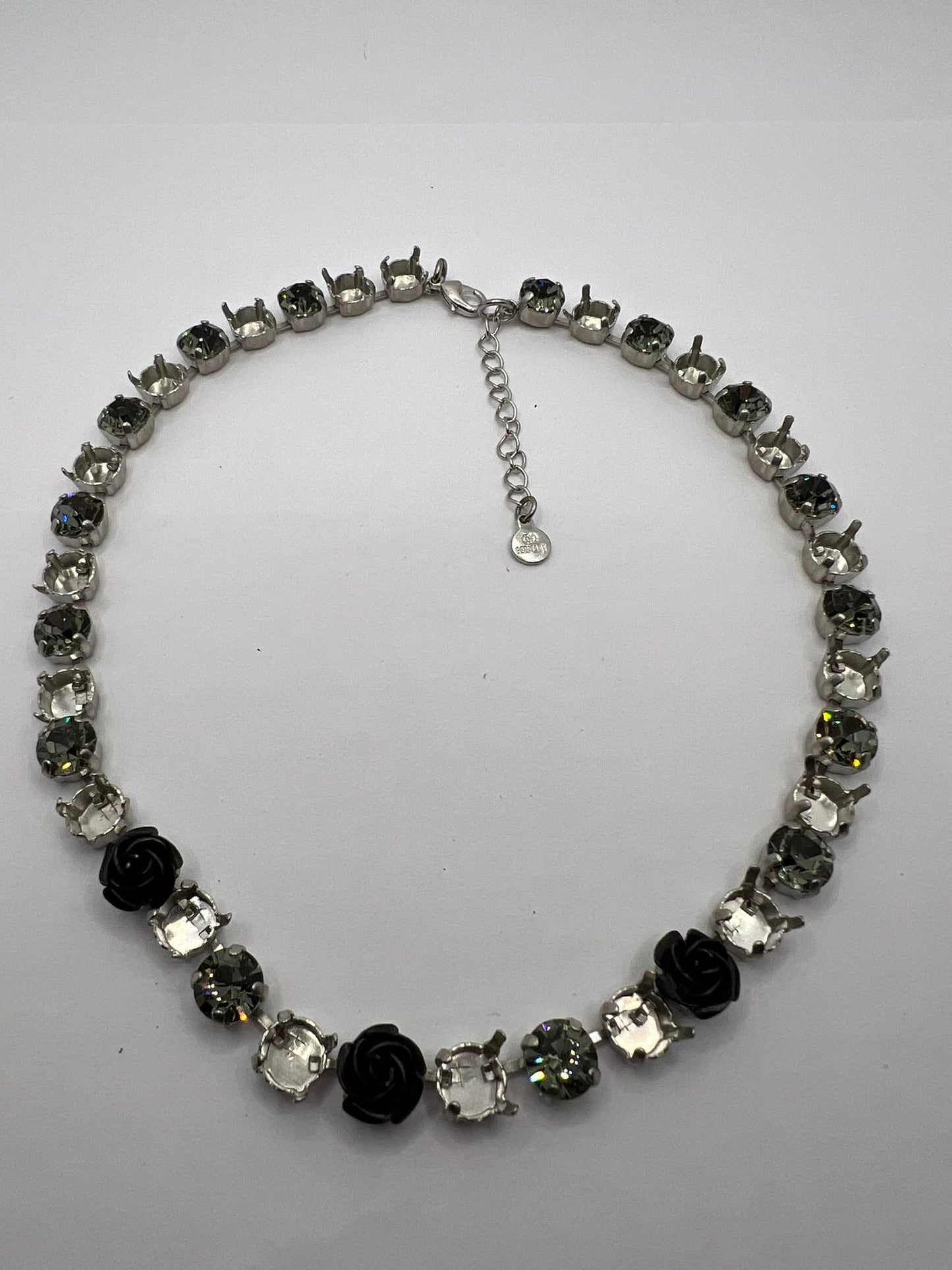 6429 Vintage halb gefüllt Halskette zur Komplettierung mit Swarovski Kristallen füllen 38cm