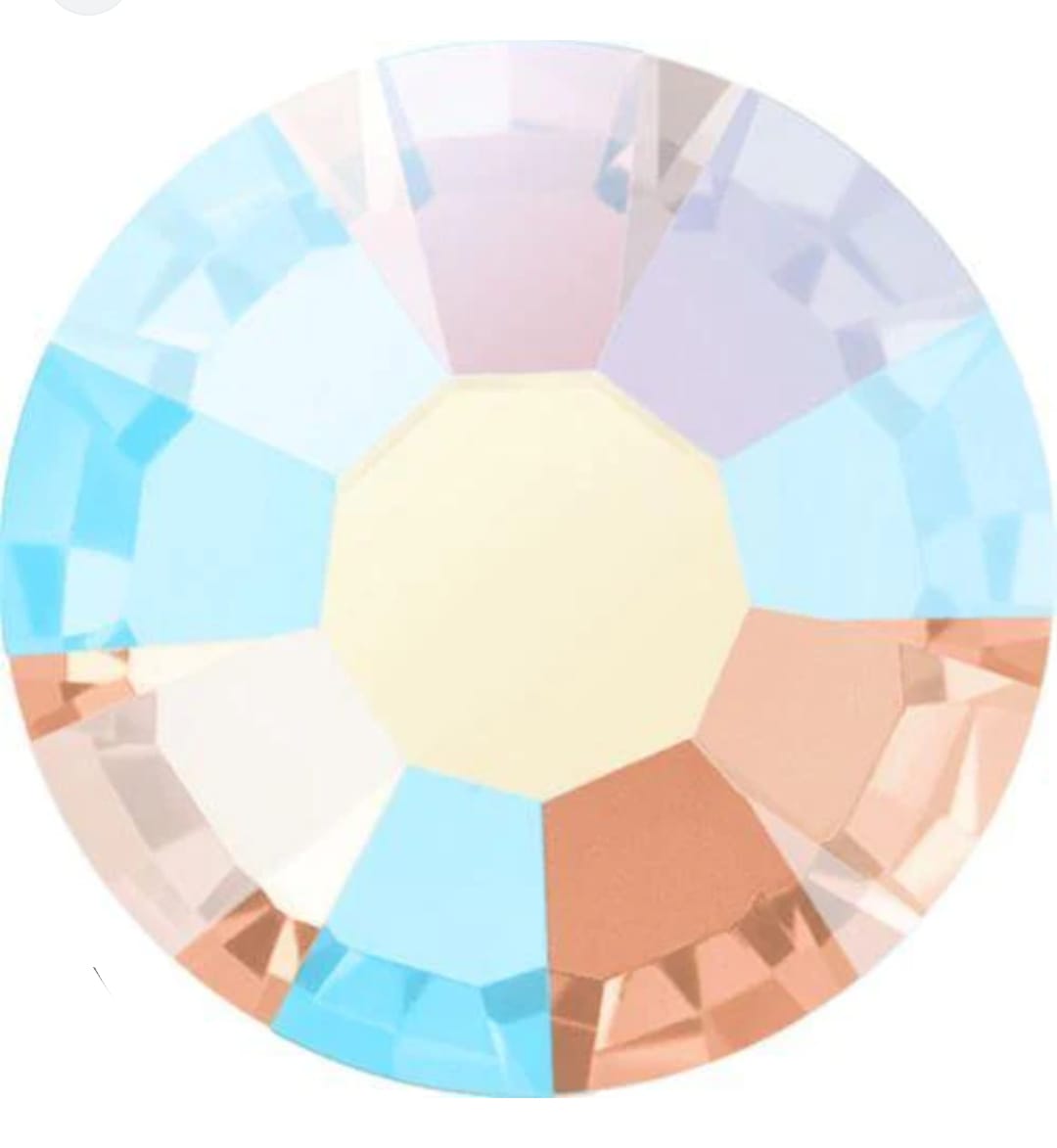 Swarovski® Nail Crystals Flat Rund Light Peach Aurore Boreale SS20