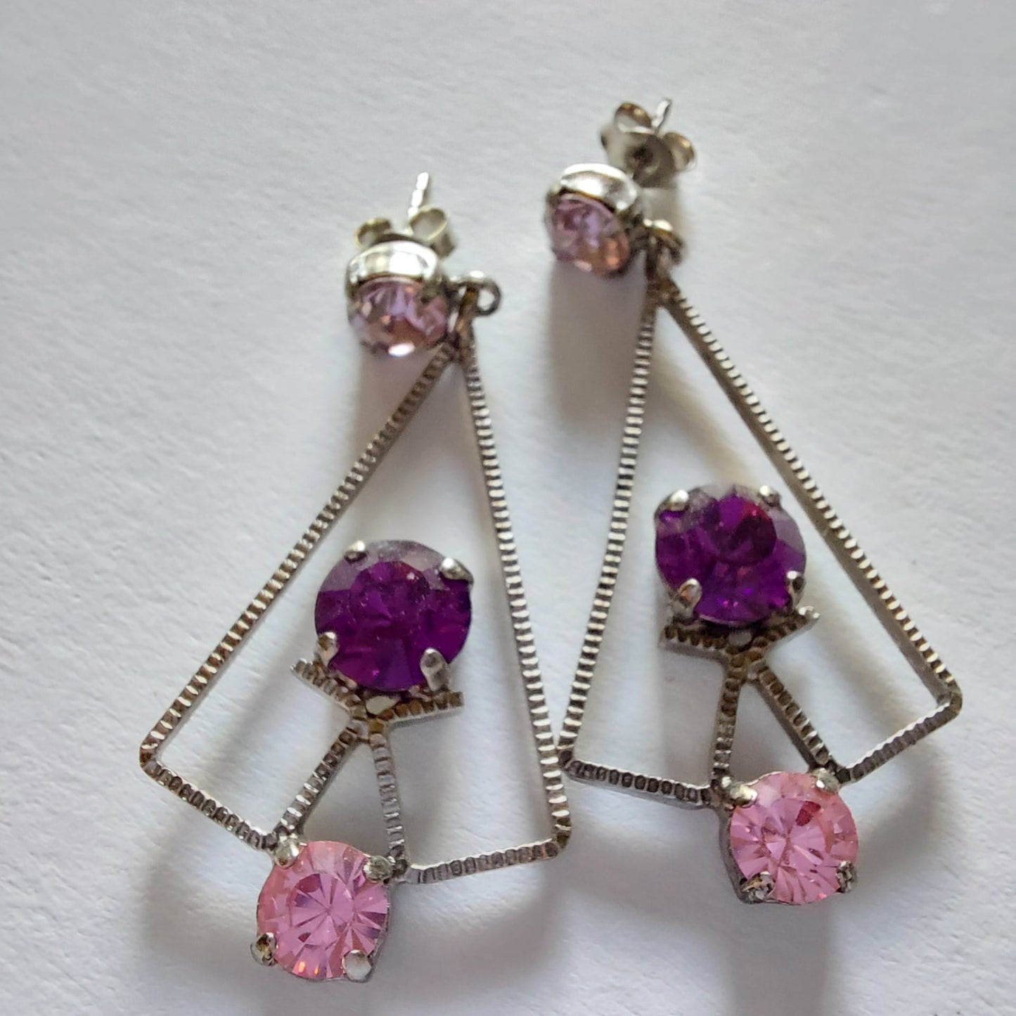 3359 Vintage-Ohrringe mit Swarovski Kristallen 50mm