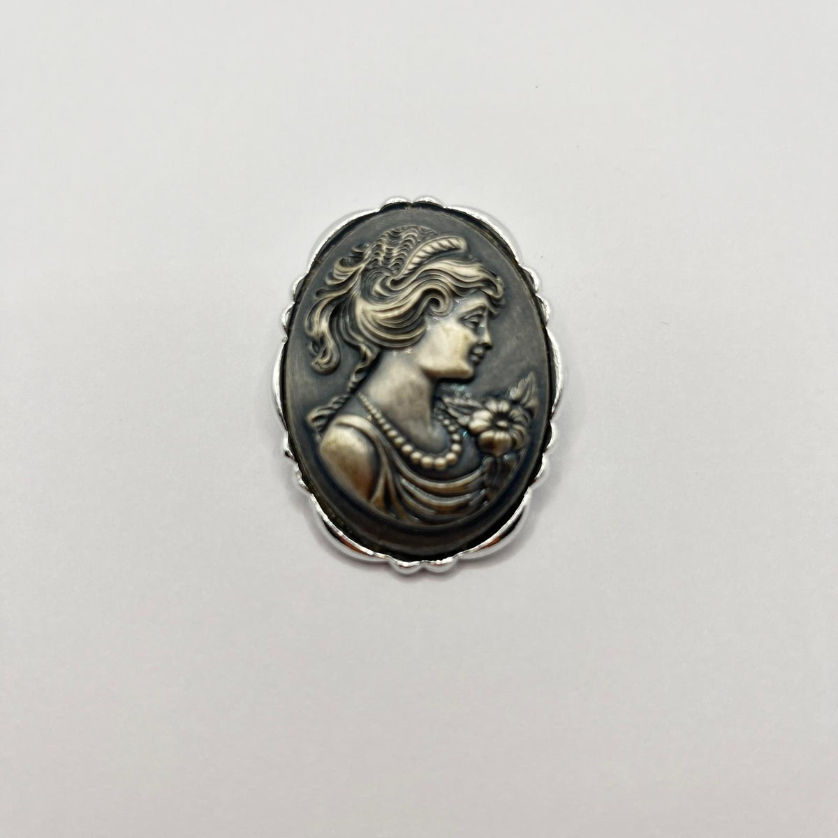 8817 Vintage Kamee Cabochon Brosche 40mm