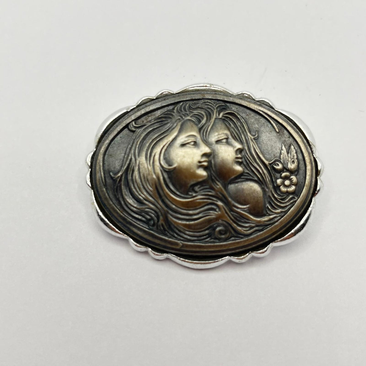 8816 Vintage Kamee Cabochon Brosche 40mm