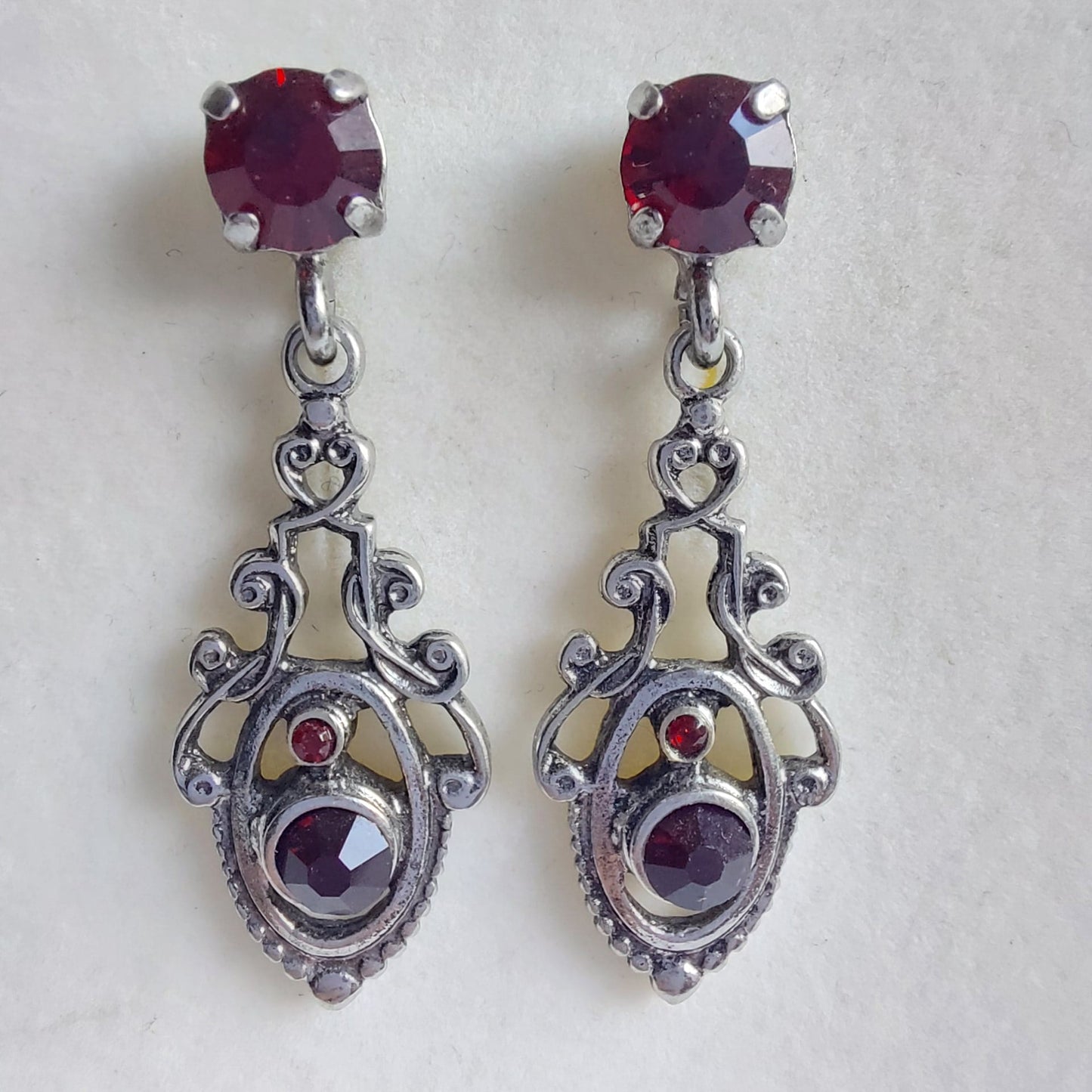 3495 Vintage-Ohrringe mit Swarovski Kristallen 37mm