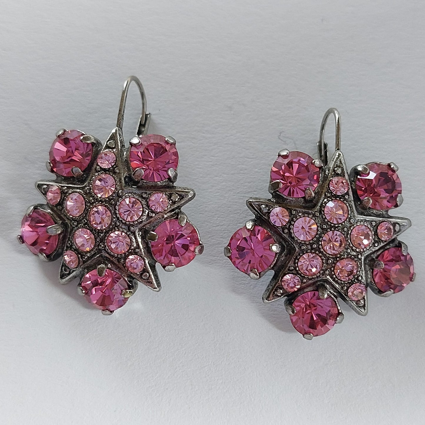 3554 Vintage Ohrringe mit Swarovski Kristallen 30mm
