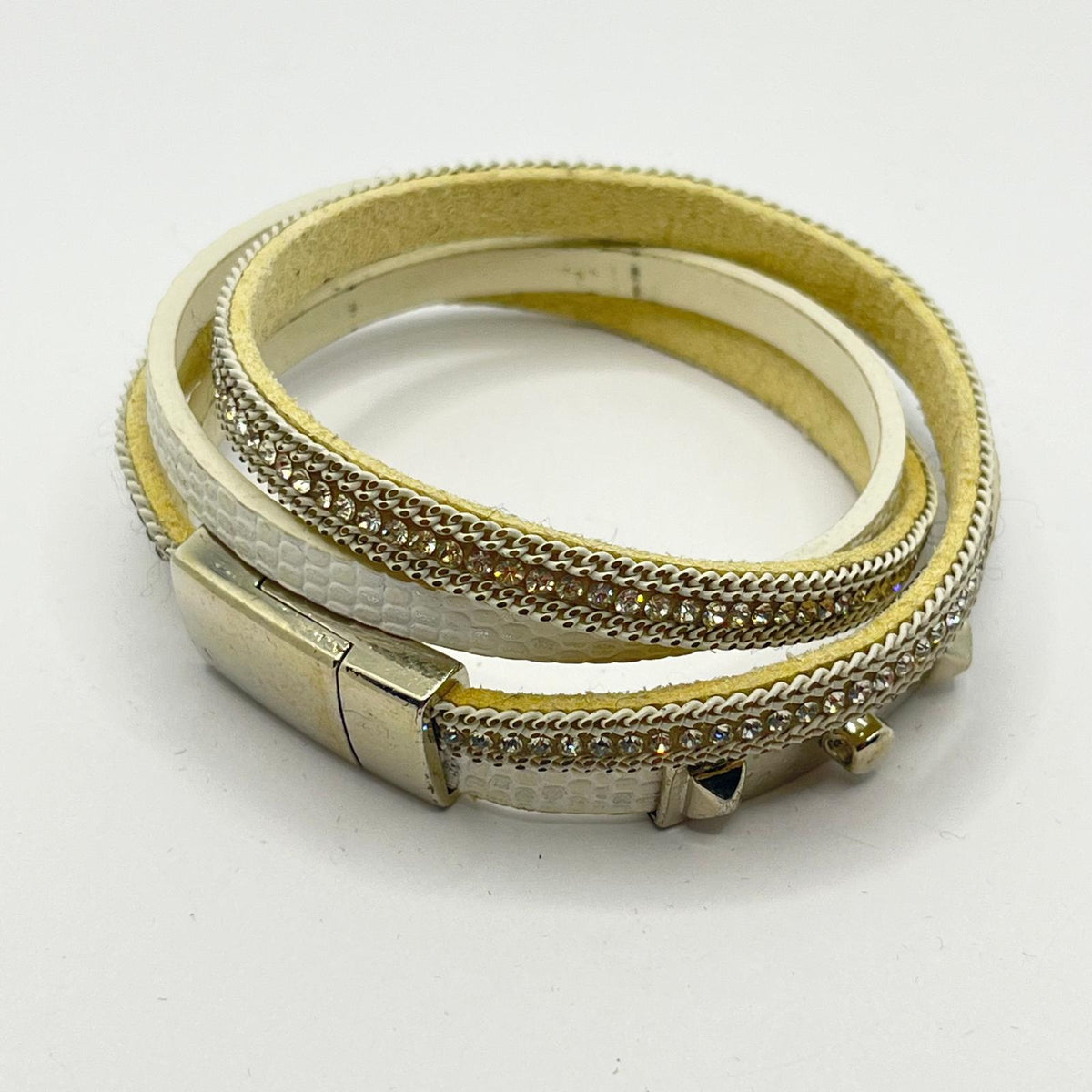7062 Vintage Swarovski Kristallen Leder Armband 37cm