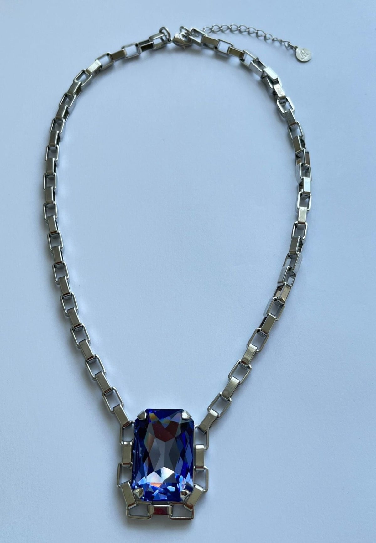 6103 Vintage Swarovski Kristallen Wiegenhalskette Sapphire 42cm