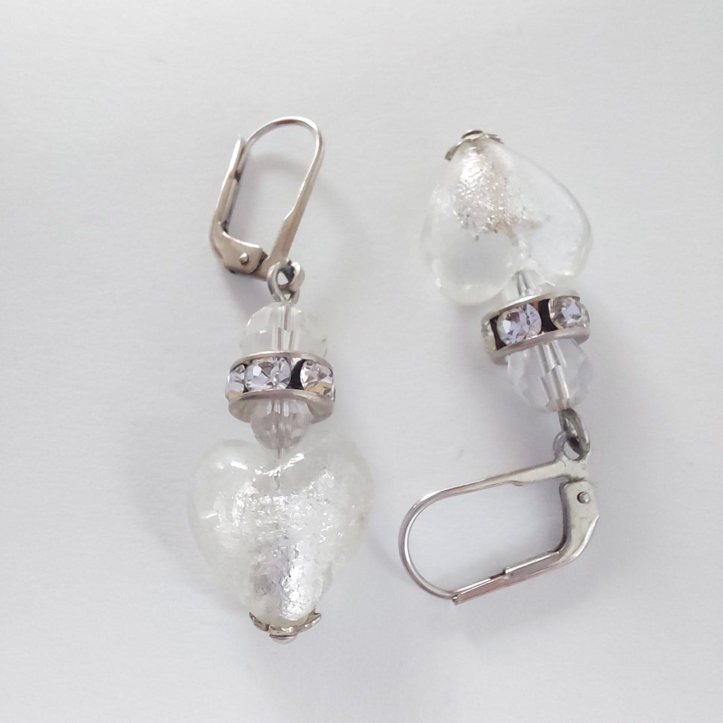 3210 Vintage-Ohrringe mit Swarovski Kristallen & Perlen 40mm