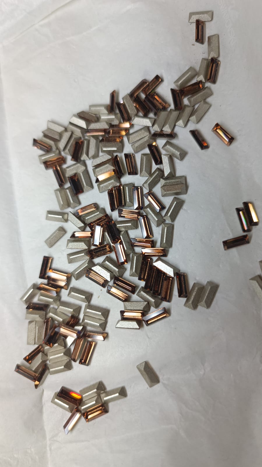 Swarovski® Fancy Vintage Baguette Light Smoked Topaz Silver Foiled 7x3mm
