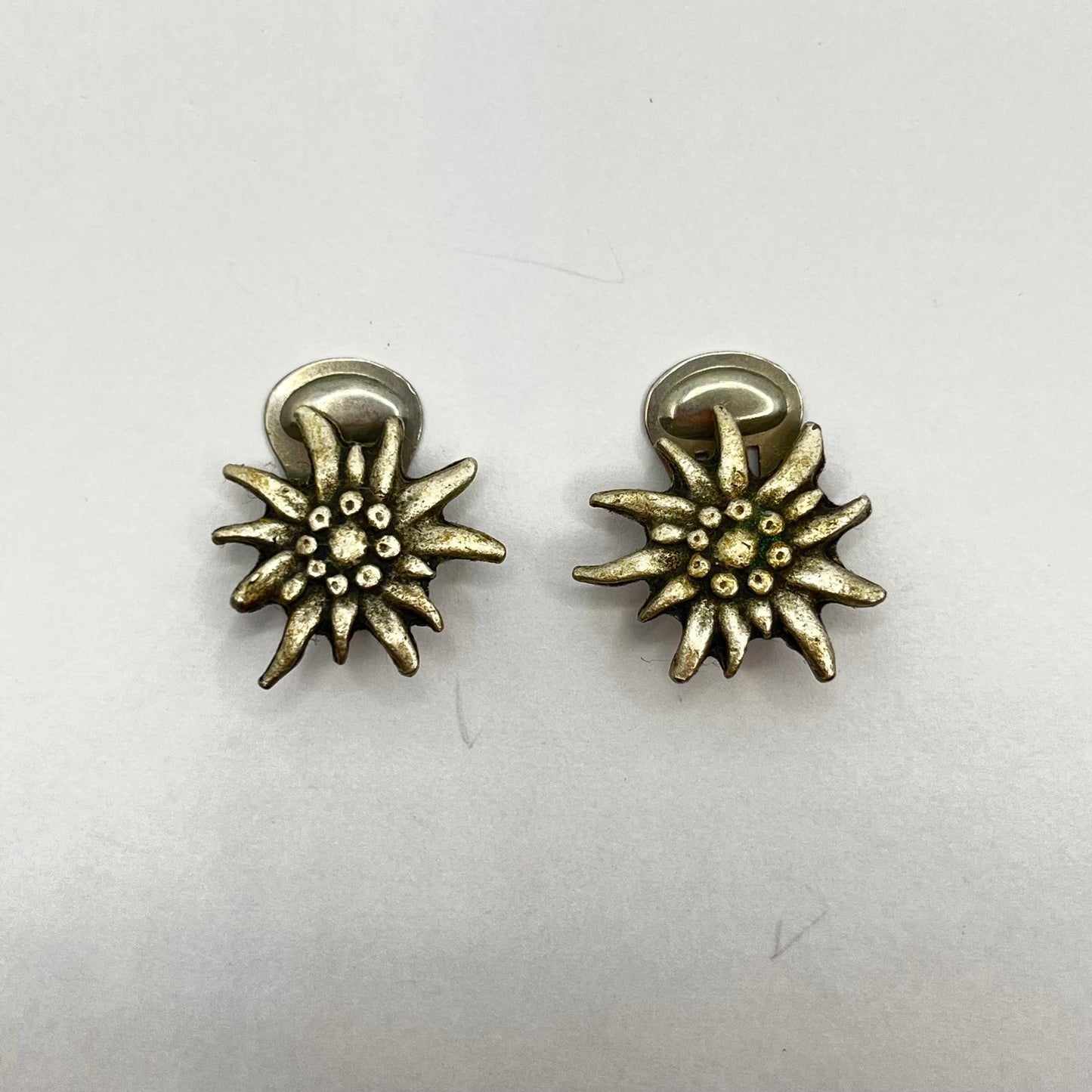 30536 Vintage Trachten Edelweiß Ohrclips 20mm