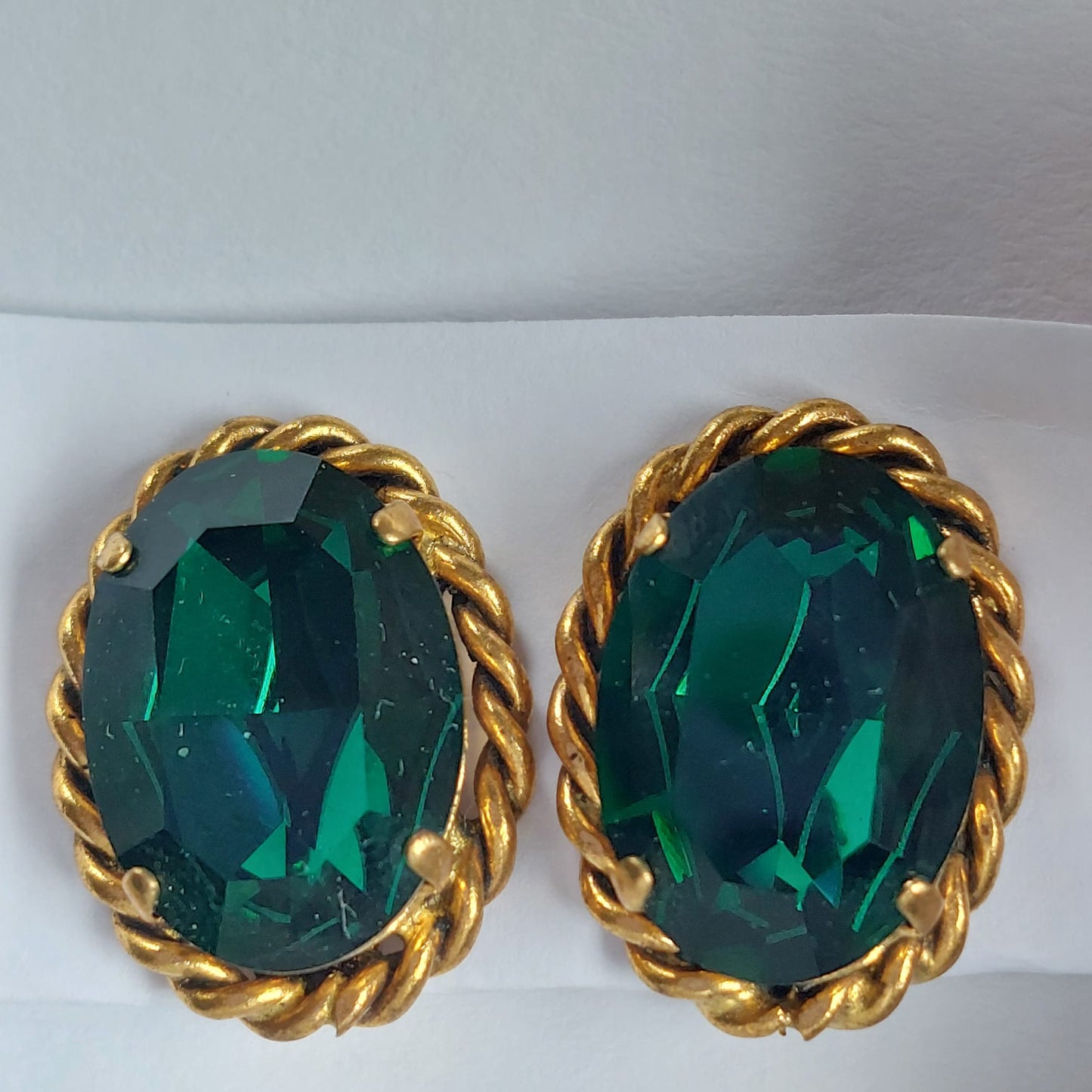 3727 Vintage Ohrclips, besetzt mit Swarovski-Kristallen 20x16mm
