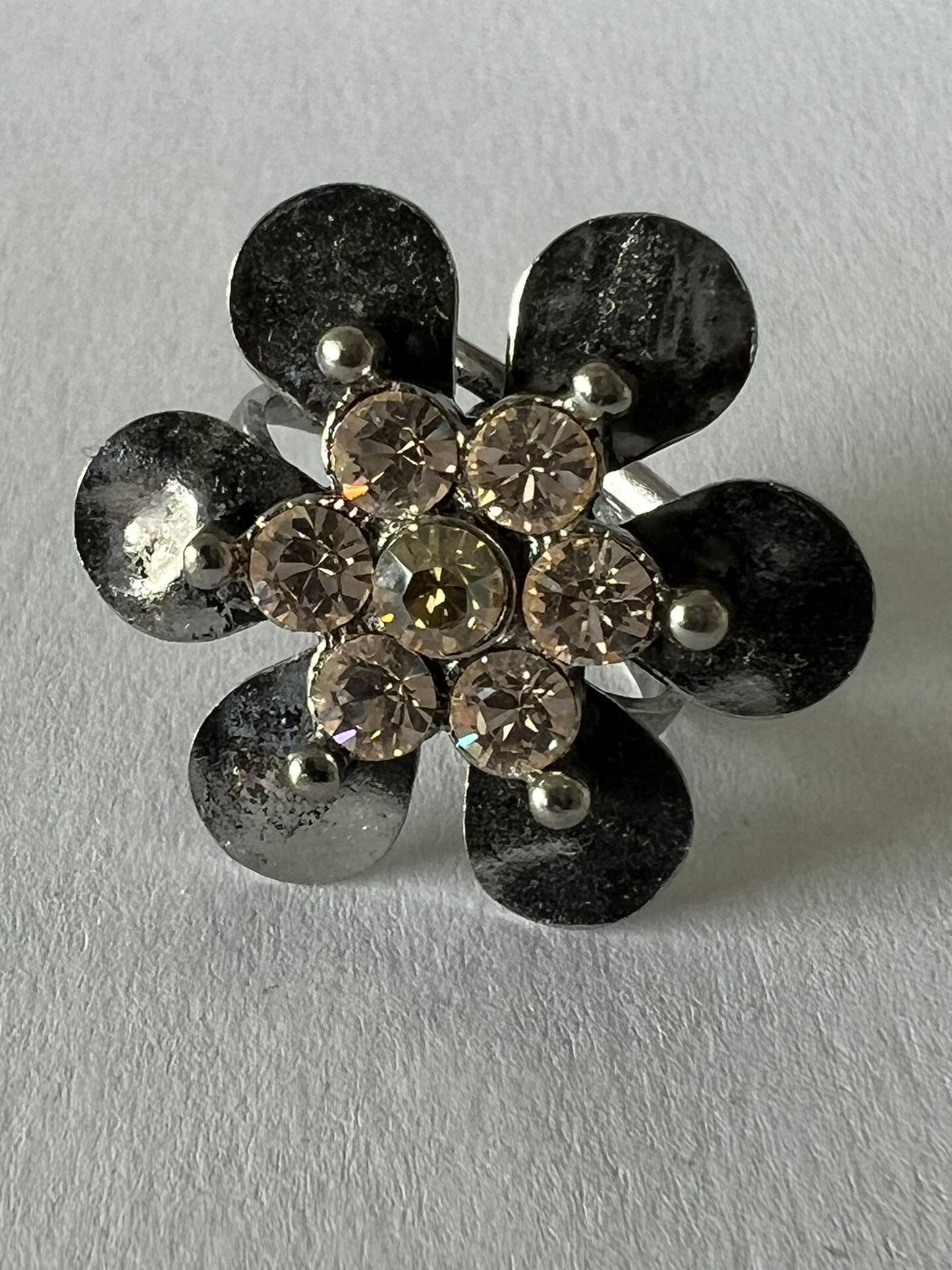 9786 Vintage Swarovski Kristallen Ring 27mm