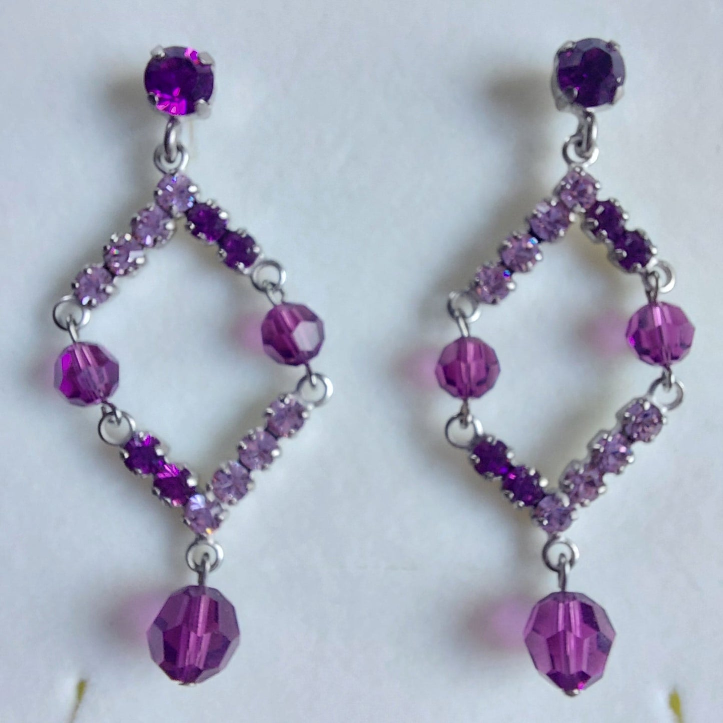 3519 Vintage-Ohrringe mit Swarovski Kristallen 60mm