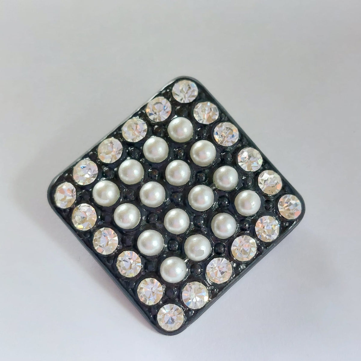 8419 Vintage Swarovski Kristallen & Perlen Brosche 36mm