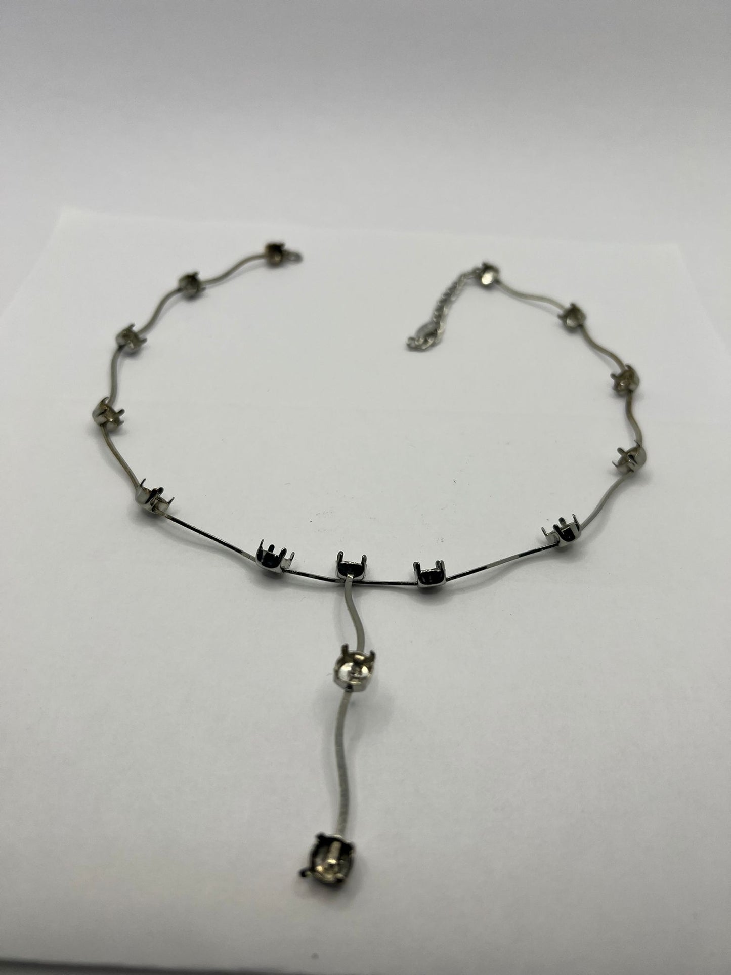 6376 Vintage Leerer DIY Collier zum Befüllen mit Swarovski Kristallen 37cm