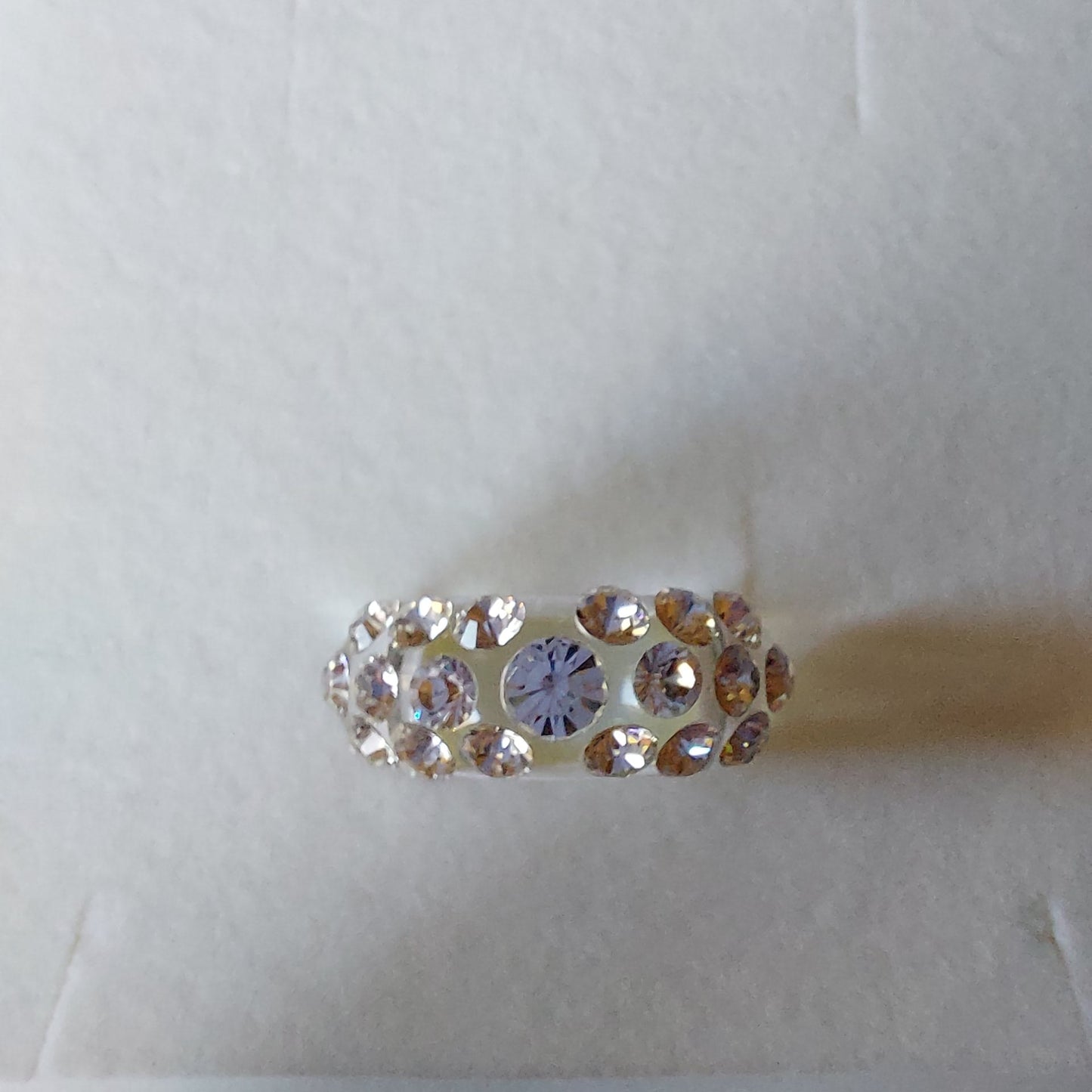 9864 Vintage Klarer Acrylring Mit Swarovski Kristallen
