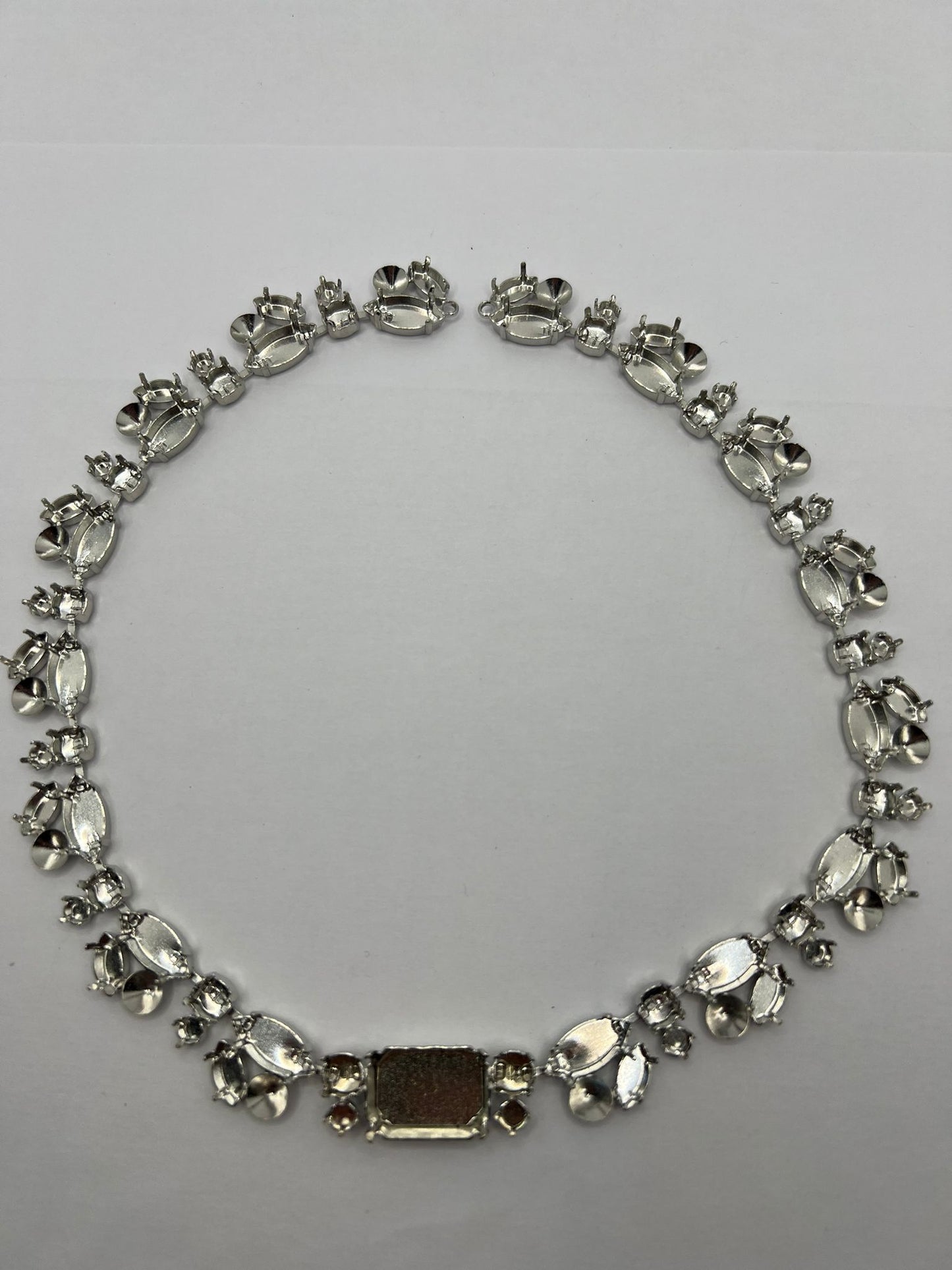 6436 Vintage leerer Halskette zum Befüllen mit Swarovski Kristallen 39cm