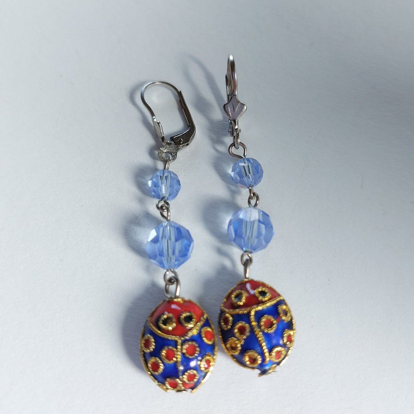 3546 Vintage Ohrringe mit Swarovski Kristallen 55mm
