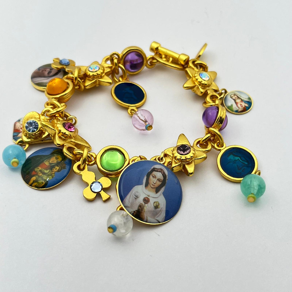 7072 Vintage Swarovski Kristallen Charme Armband 22cm
