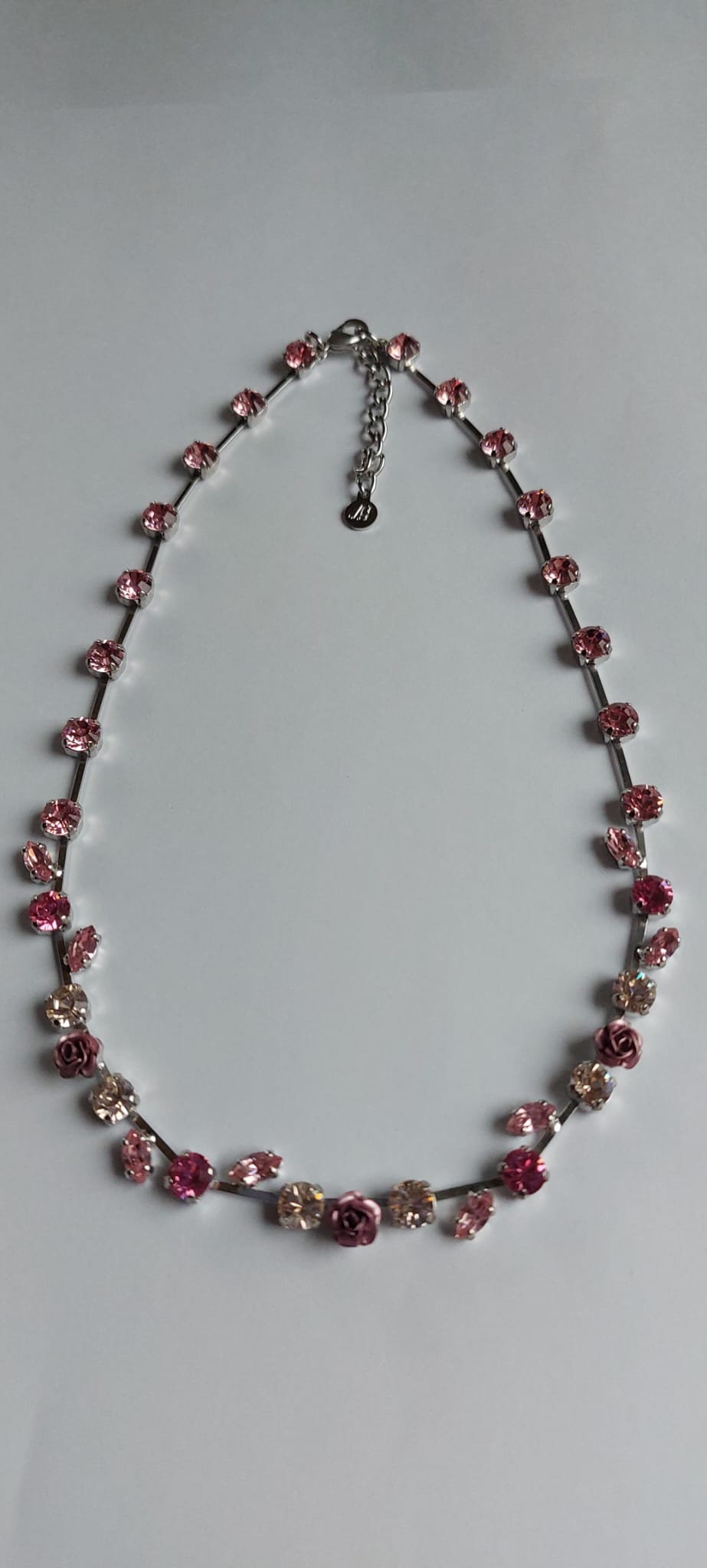 6014 Vintage Kette mit Swarovski Pearls und Swarovski Kristallen 40cm