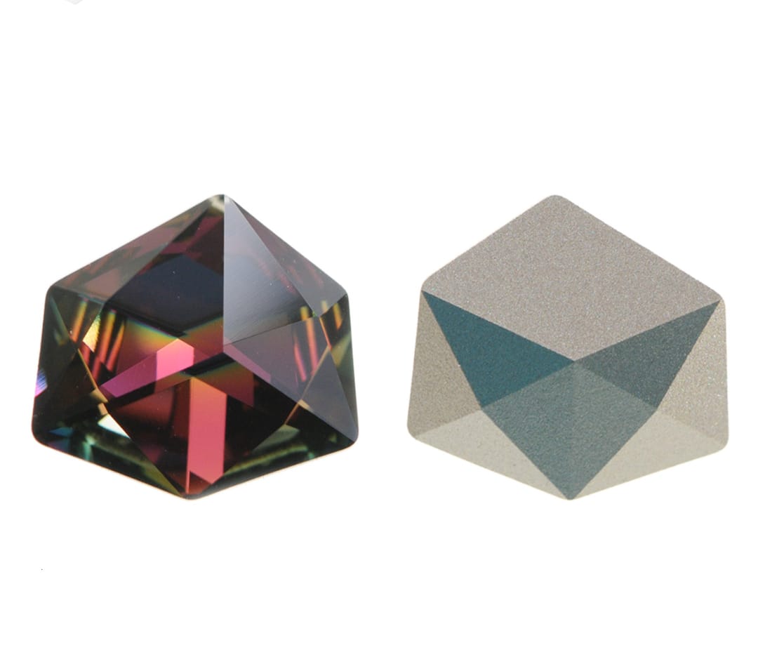 Swarovski® Fancy Tilted Dice Red Cooper Comet Argent Light 19mm