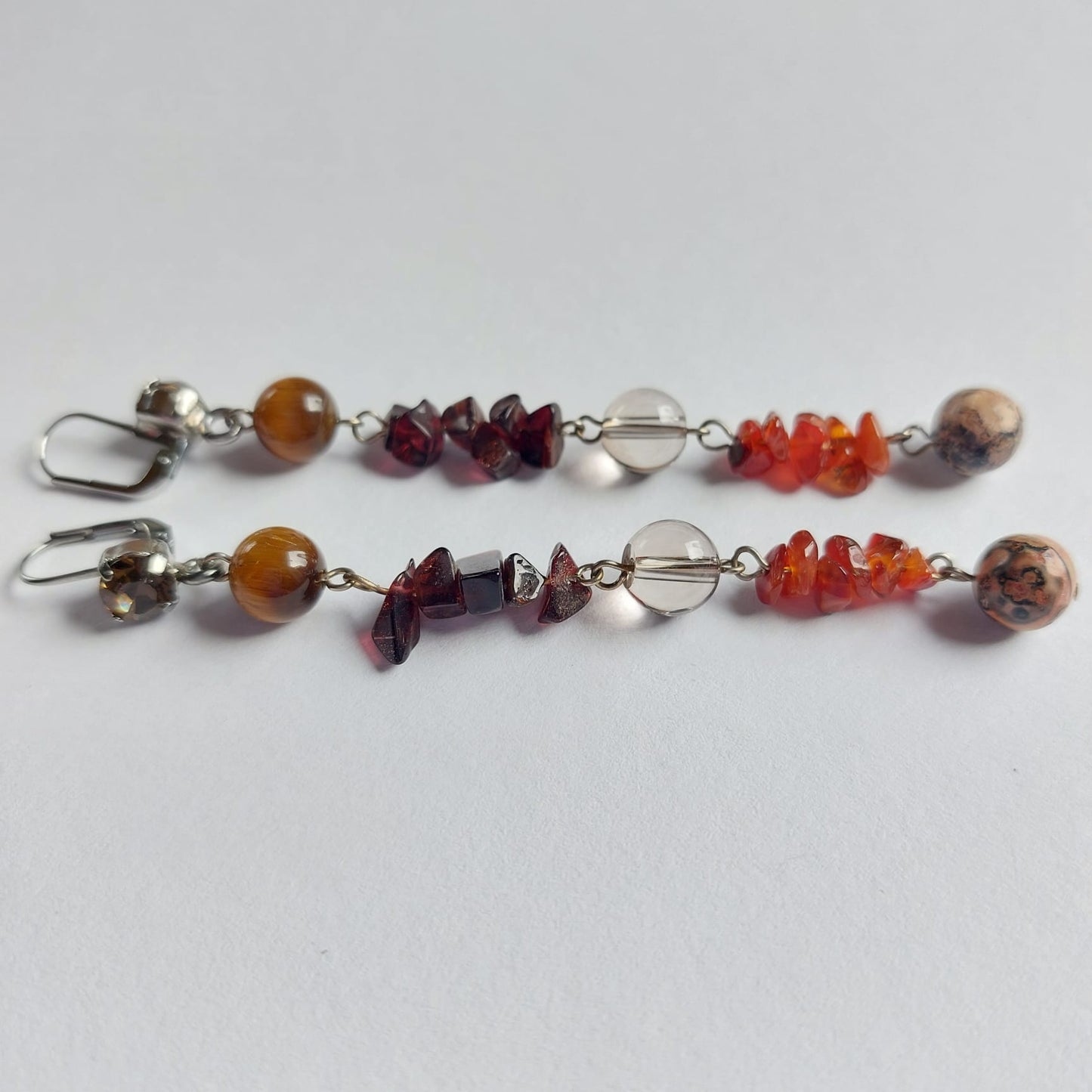 3717 Vintage Ohrringe mit Swarovski Kristallen & Perlen 85mm
