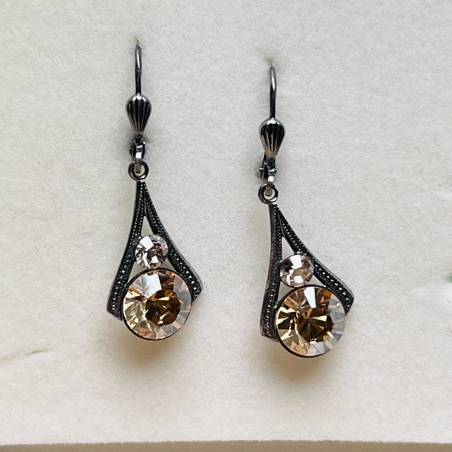 3964 Vintage Earring mit Swarovski Crystals 40mm
