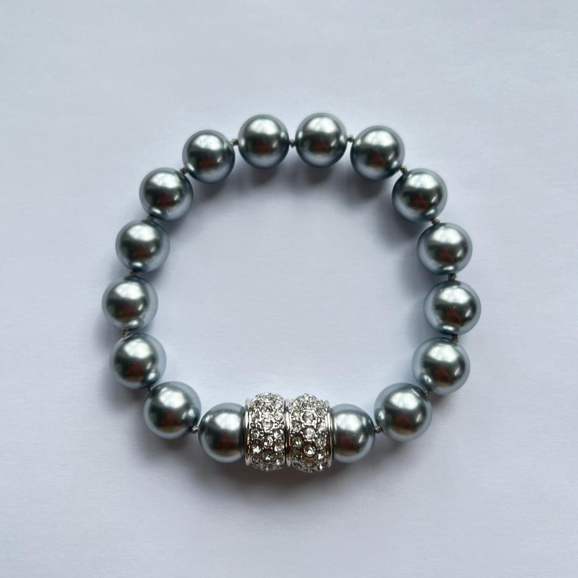 7945 Vintage Swarovski Kristallen & Perlen Armband 22cm