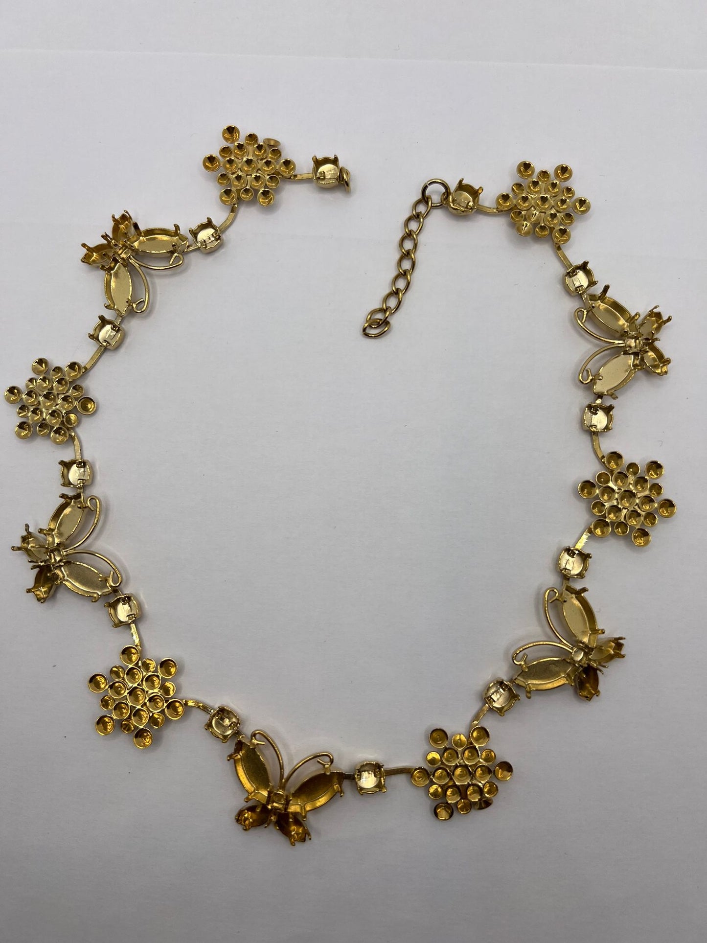 6410 Vintage leerer Collier zum Befüllen mit Swarovski Kristallen 37cm