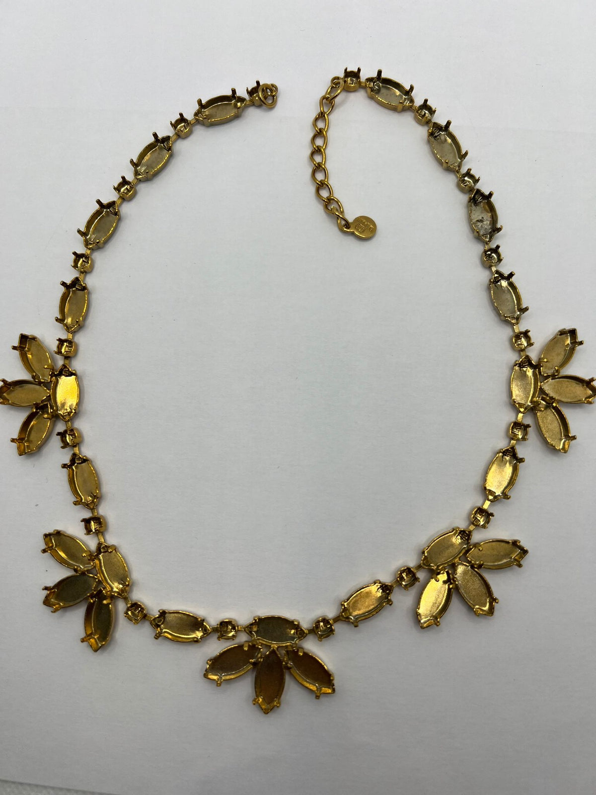 6415 Vintage leerer Collier zum Befüllen mit Swarovski Kristallen 36cm