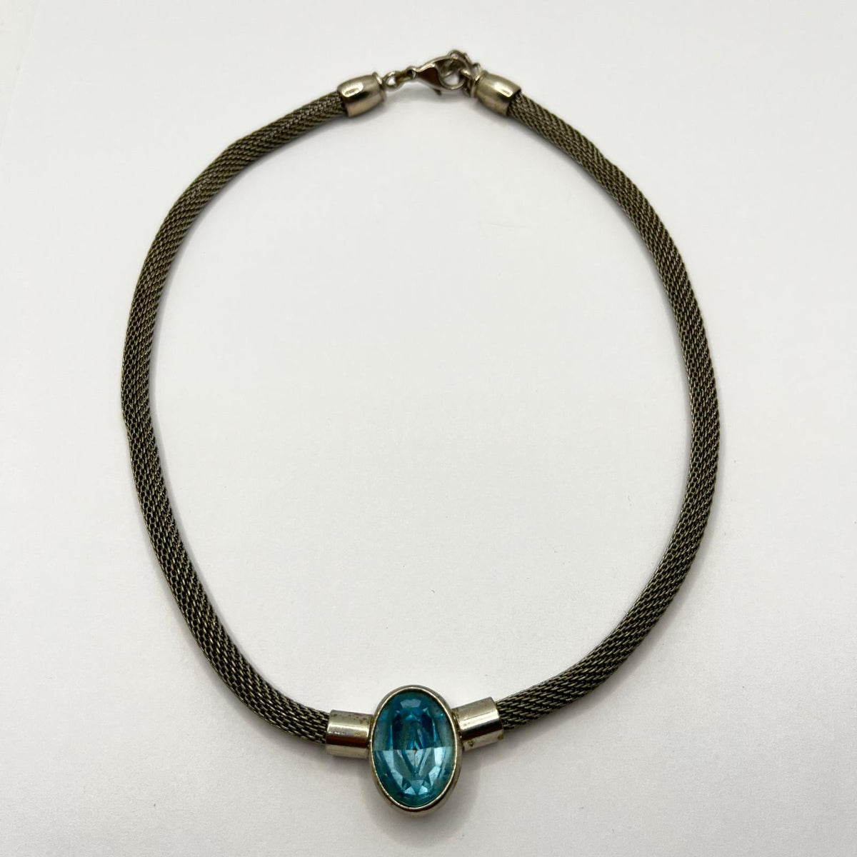 6367 Vintage Rhodium Herzanhänger Halskette 44cm
