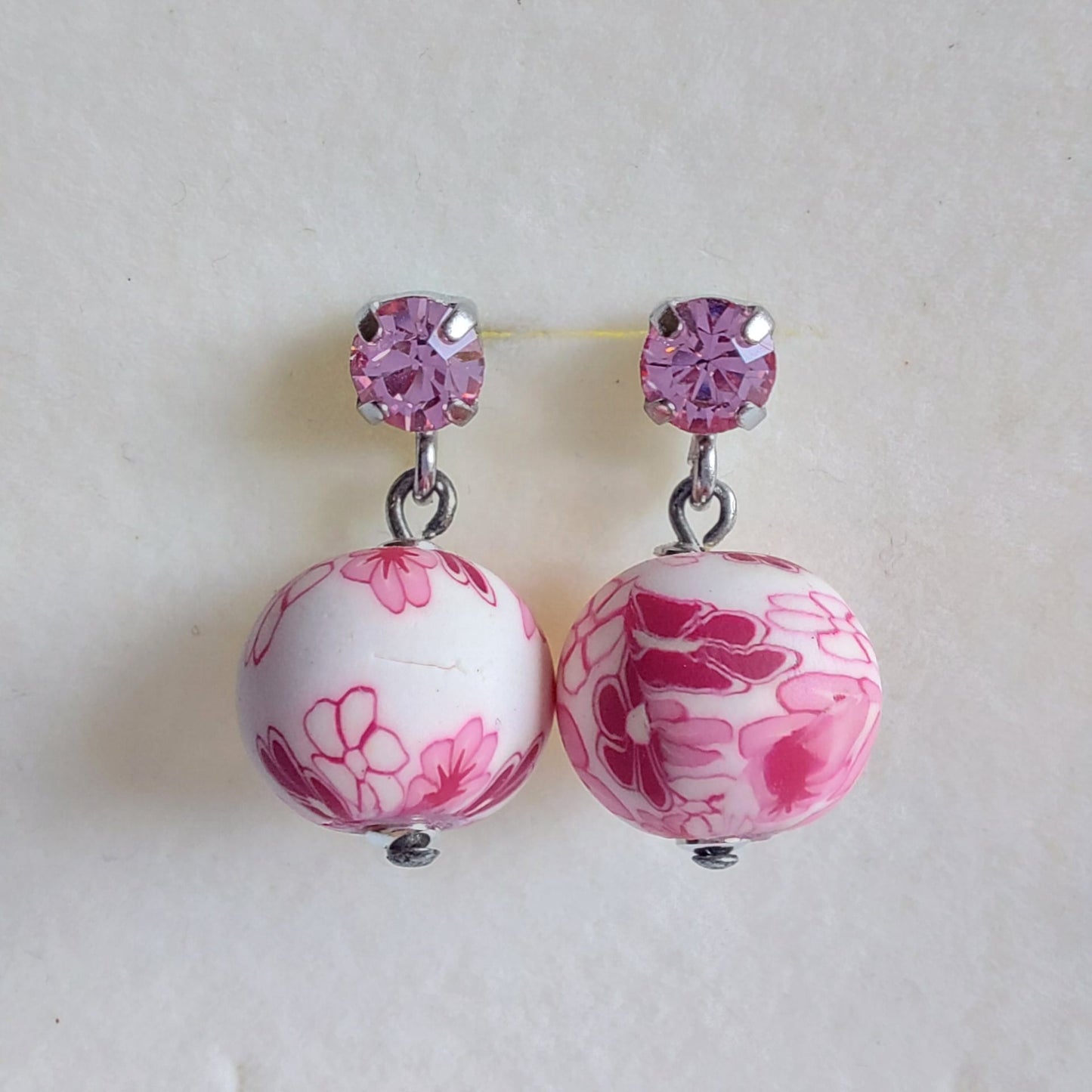 3513 Vintage-Ohrringe mit Swarovski Kristallen 25mm
