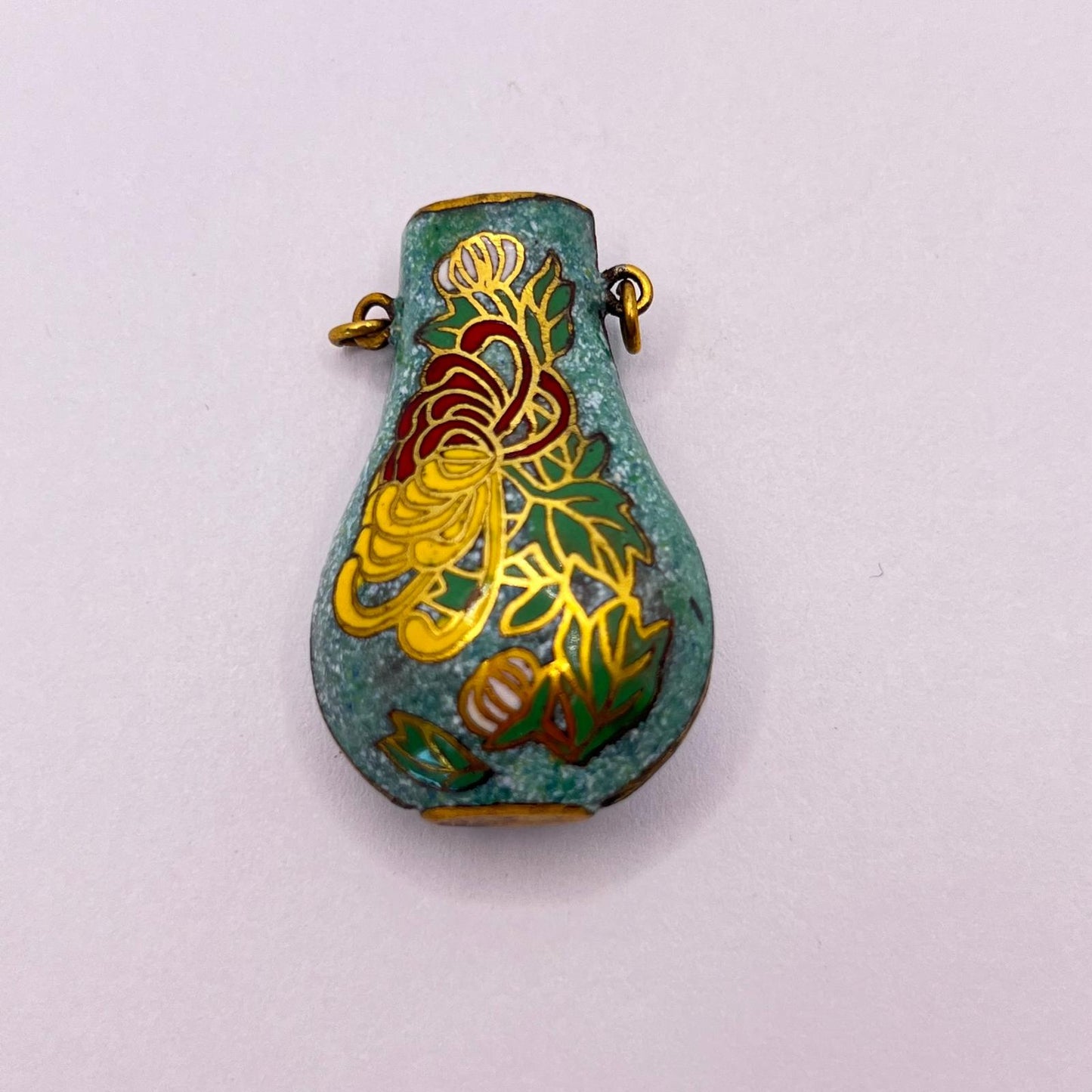1176 Vintage Cloisonné Emaille Kettenanhänger 34mm