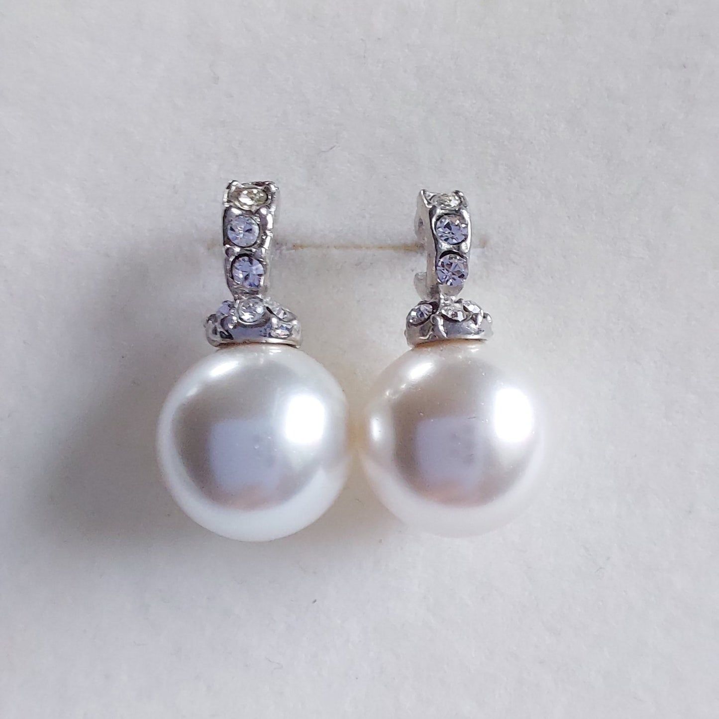 3188 Vintage-Ohrringe mit Swarovski Kristallen & Perlen 22mm