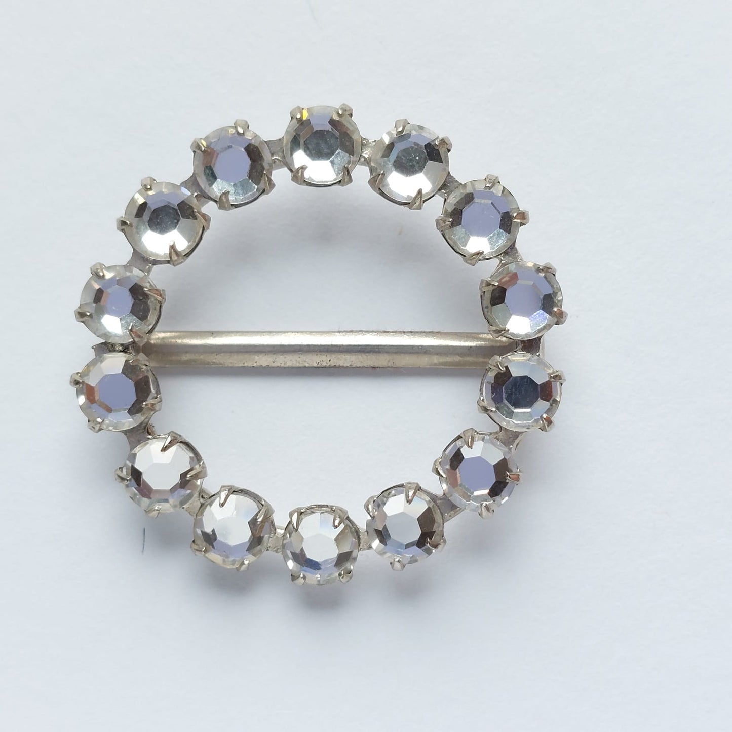 2023 Silberne Gürtelschnalle mit Swarovski Kristallen 40x30mm