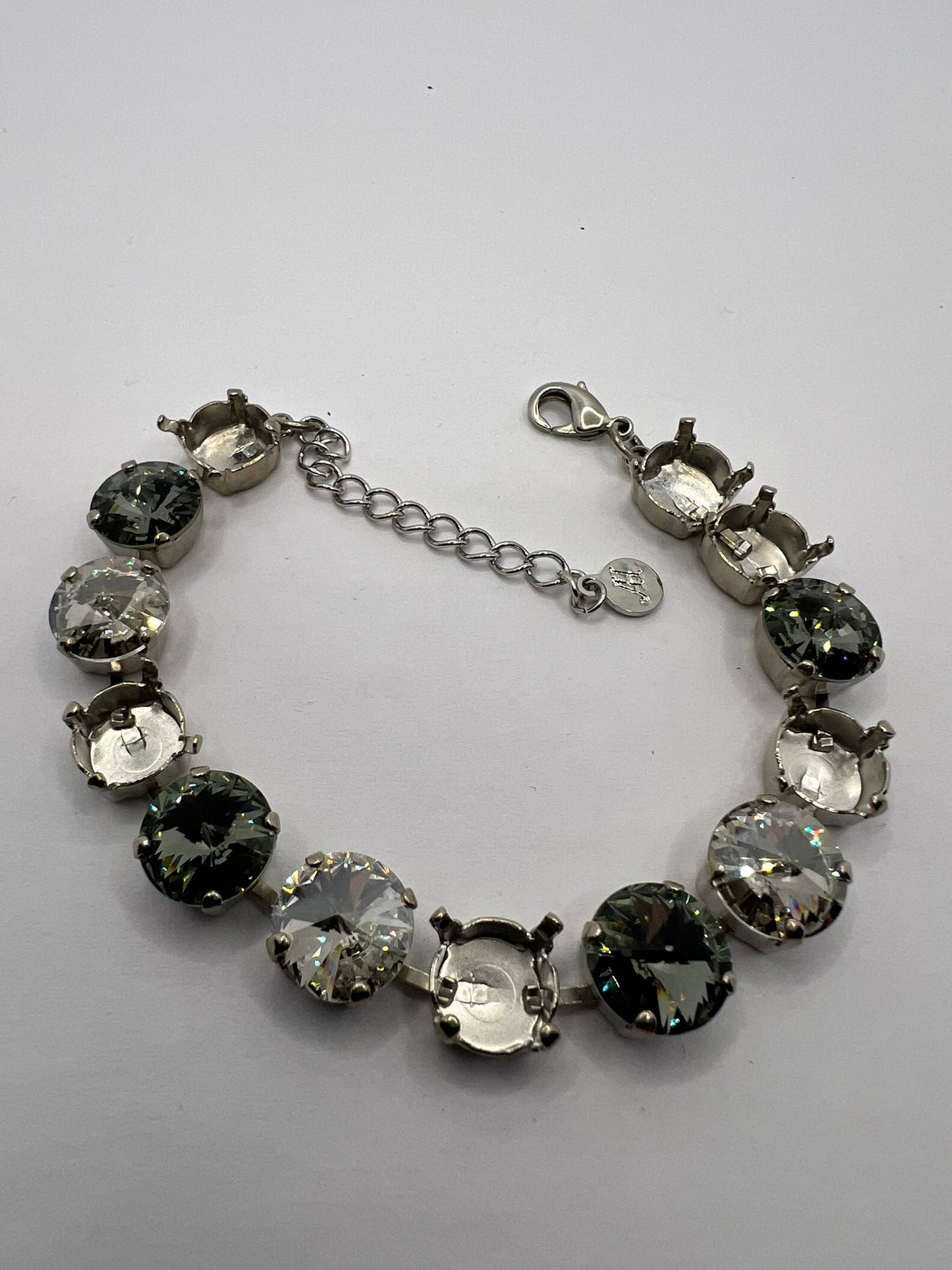 7077 Vintage halb gefüllt Armband zur Komplettierung mit Swarovski Kristallen füllen 17cm