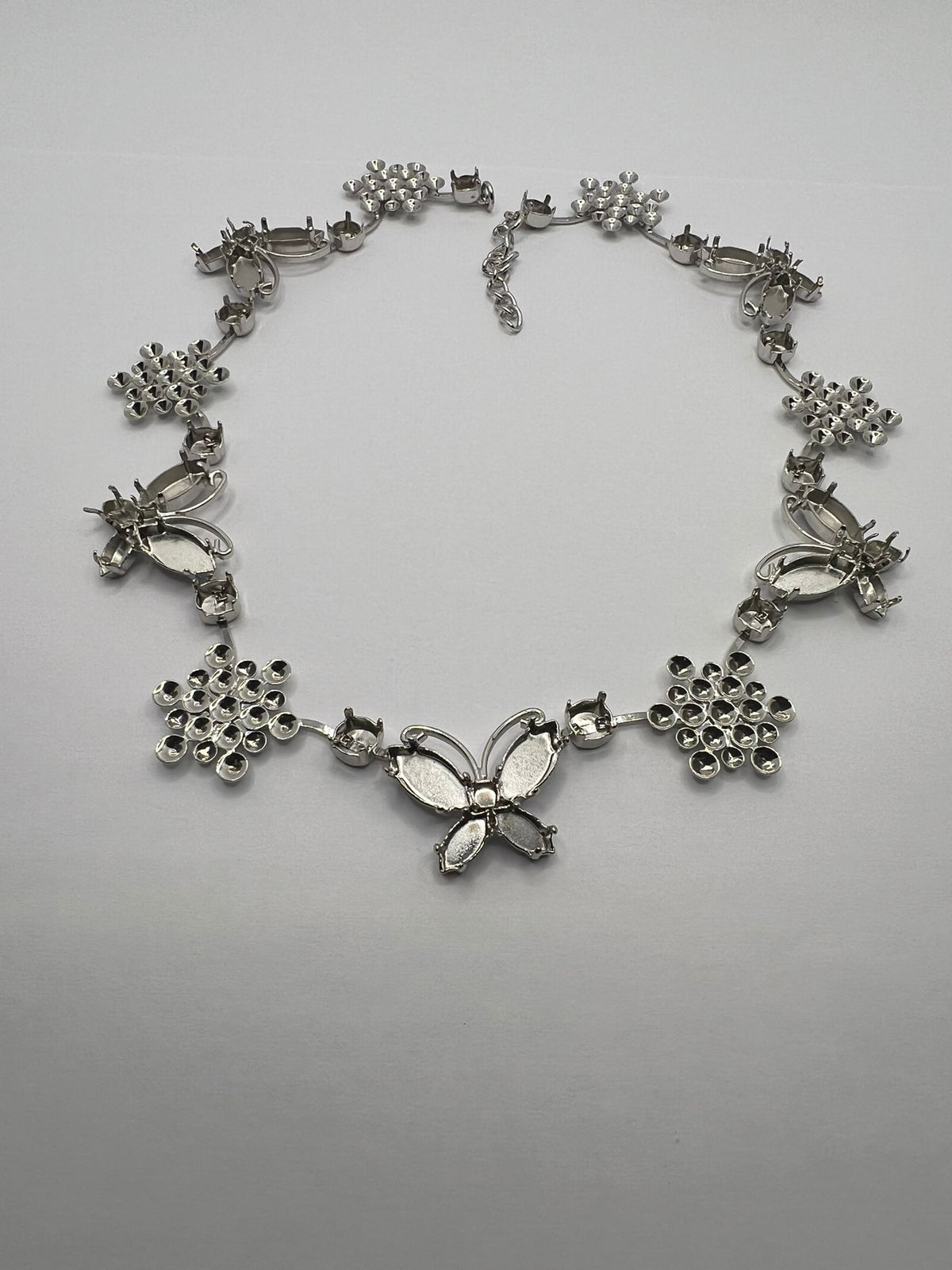 6398 Vintage leerer DIY Collier zum Befüllen mit Swarovski Kristallen 42cm