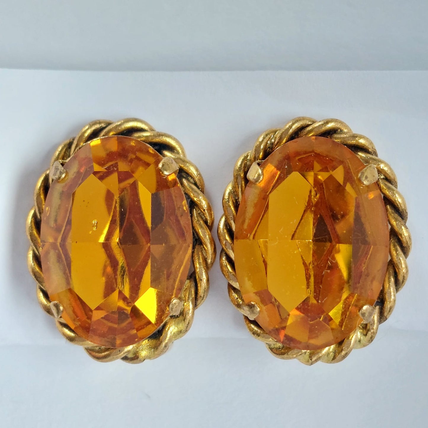 3726 Vintage Ohrclips, besetzt mit Swarovski-Kristallen 20x16mm